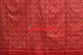 Red Yellow Mayurapucha Sambalpuri Dress Set