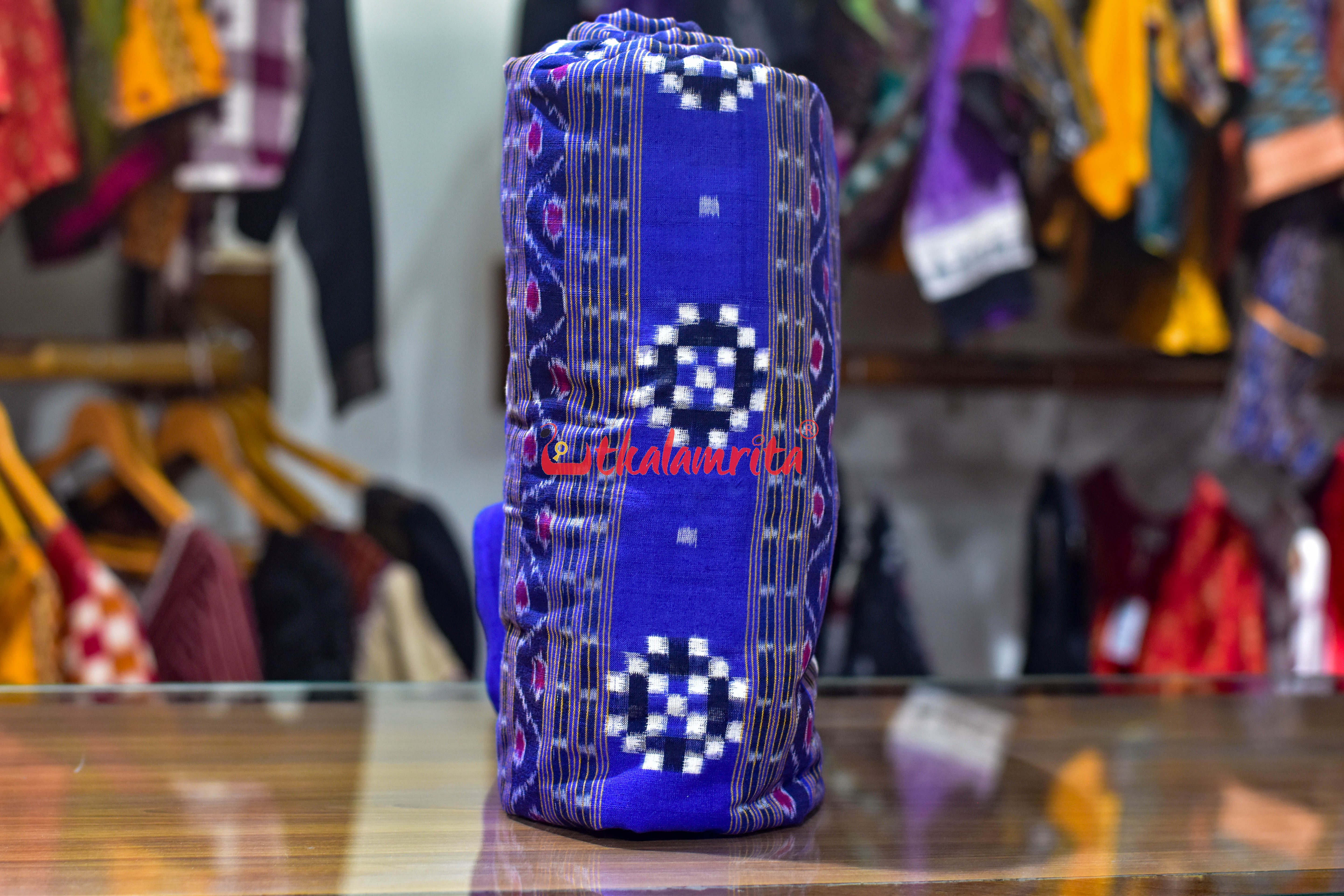 Blue Pasapali Kangula Sambalpuri Cotton (Fabric)