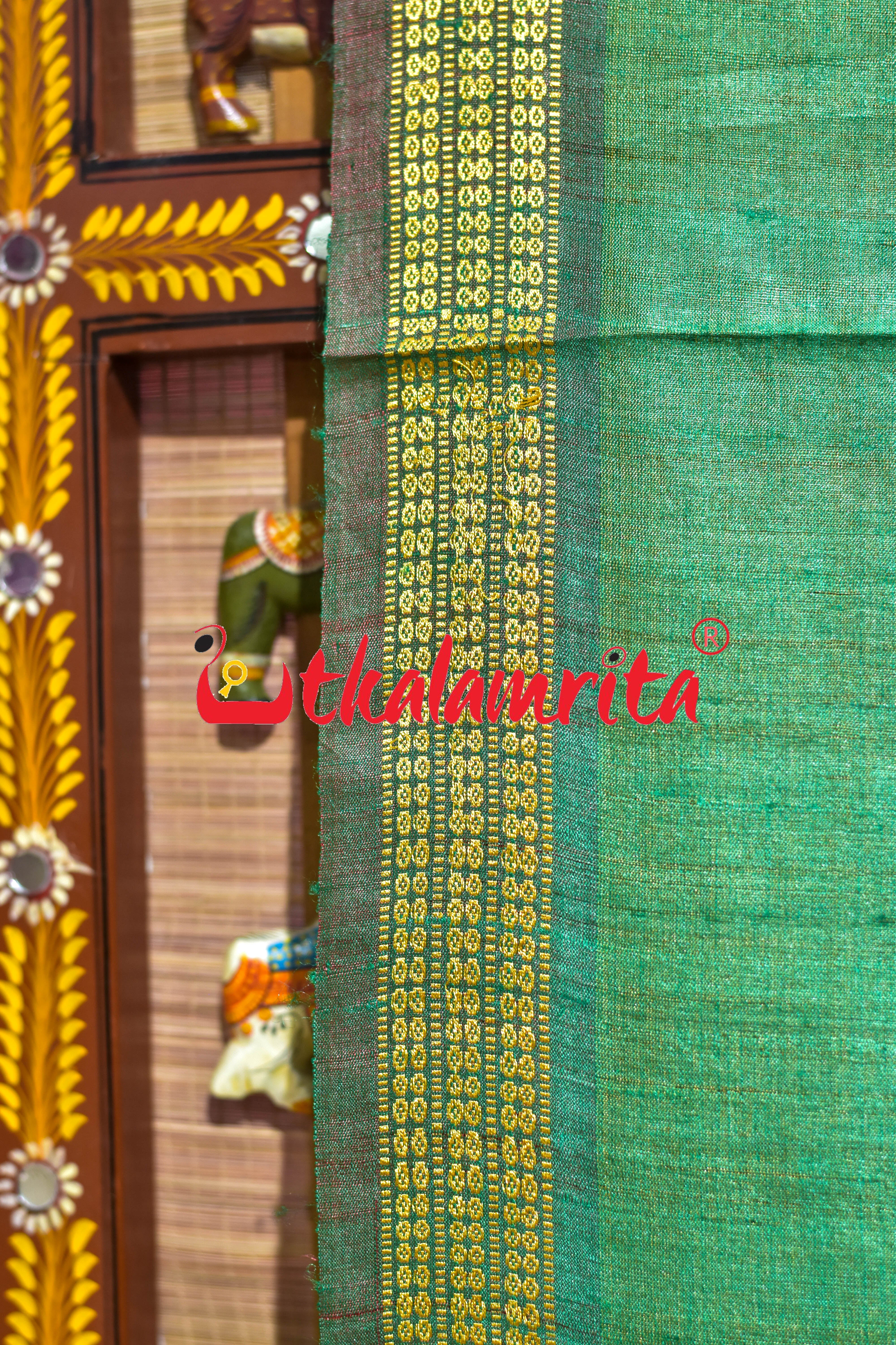 Fern Green Fish Anchal Gopalpur Tussar Saree