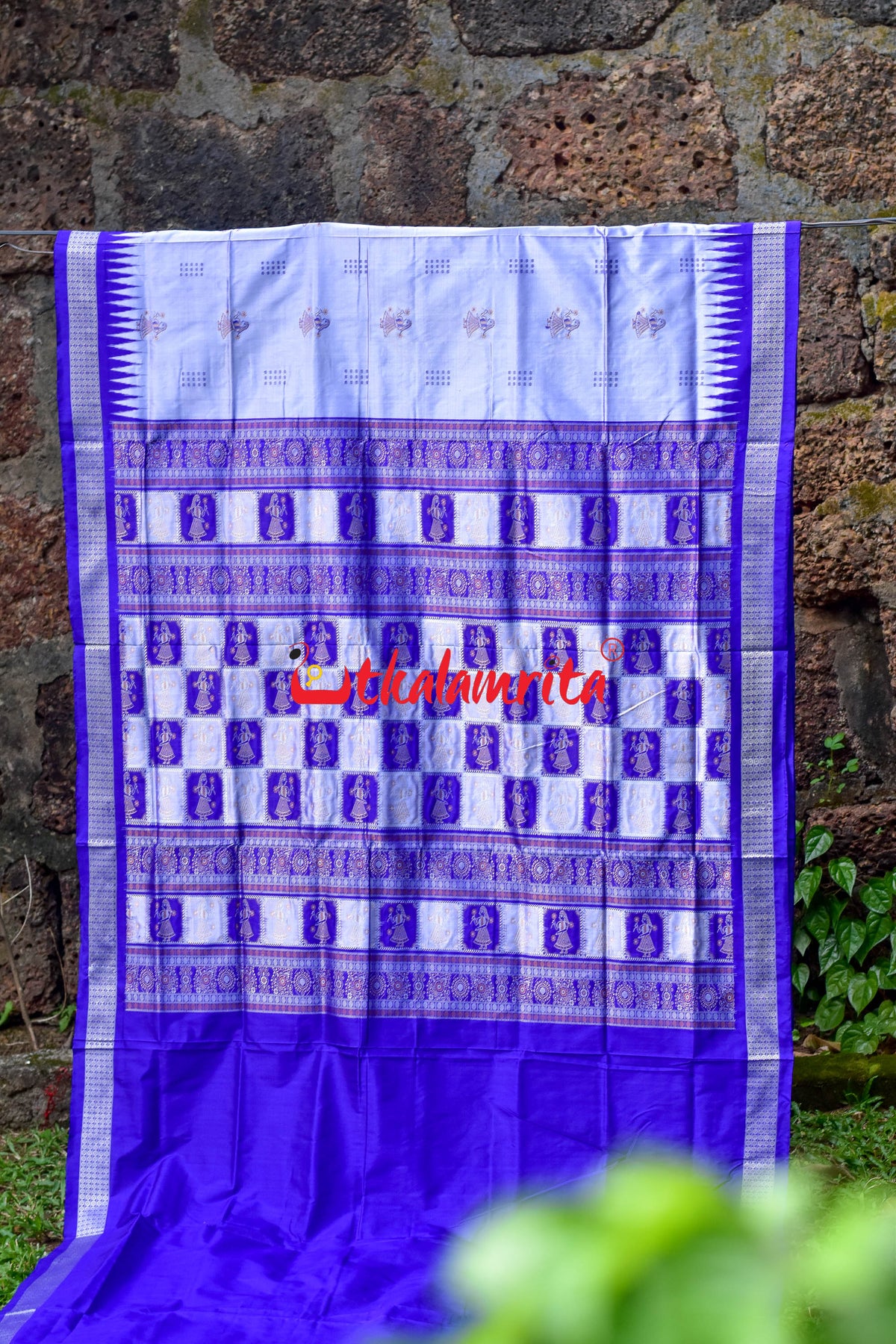 Steely Purple Doll Bomkai Silk Saree