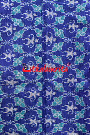 Royal Blue With Doll Flower Bandha Cotton (Men's Jacket)