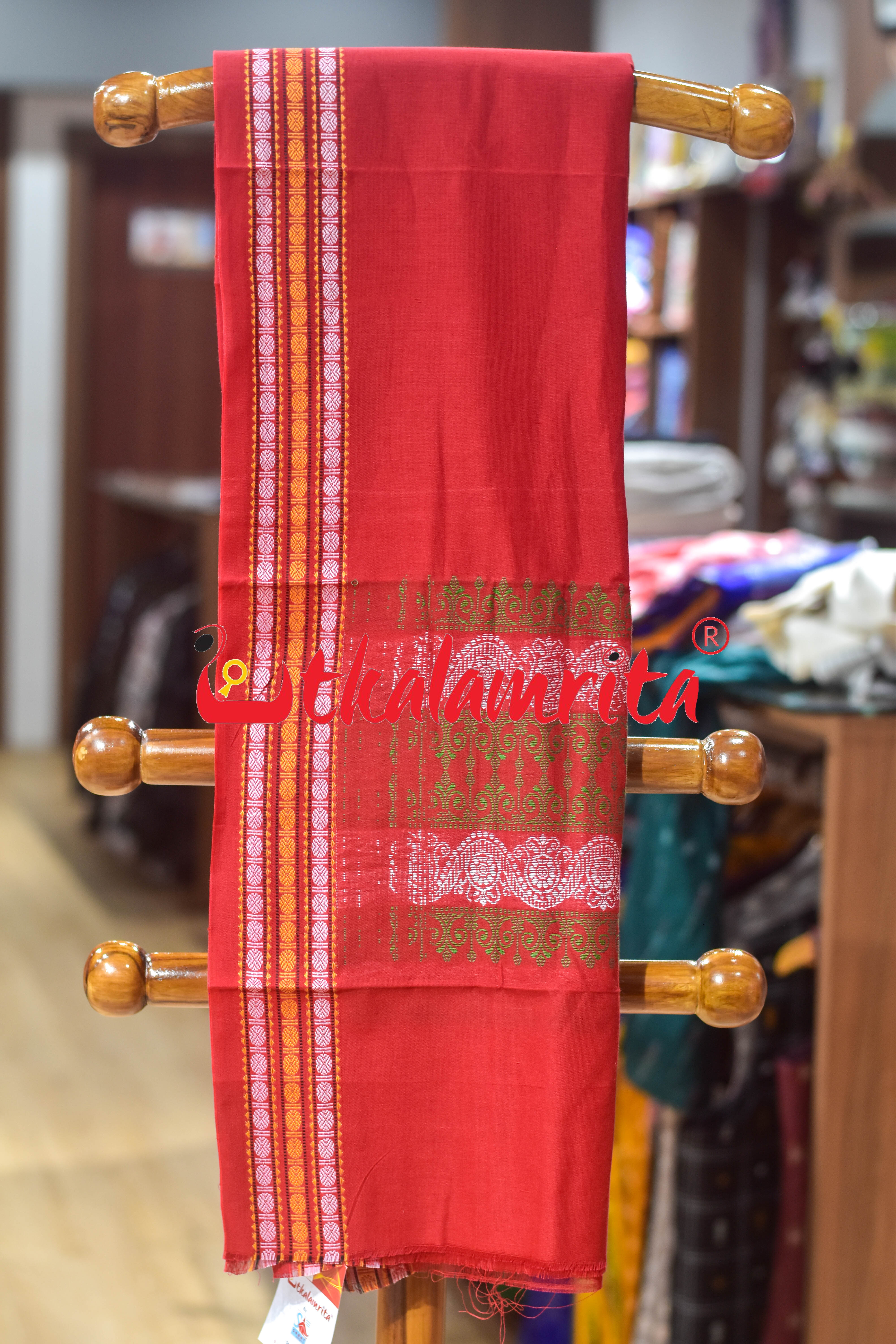 Green Red Doll Bomkai Bapta Dress Set