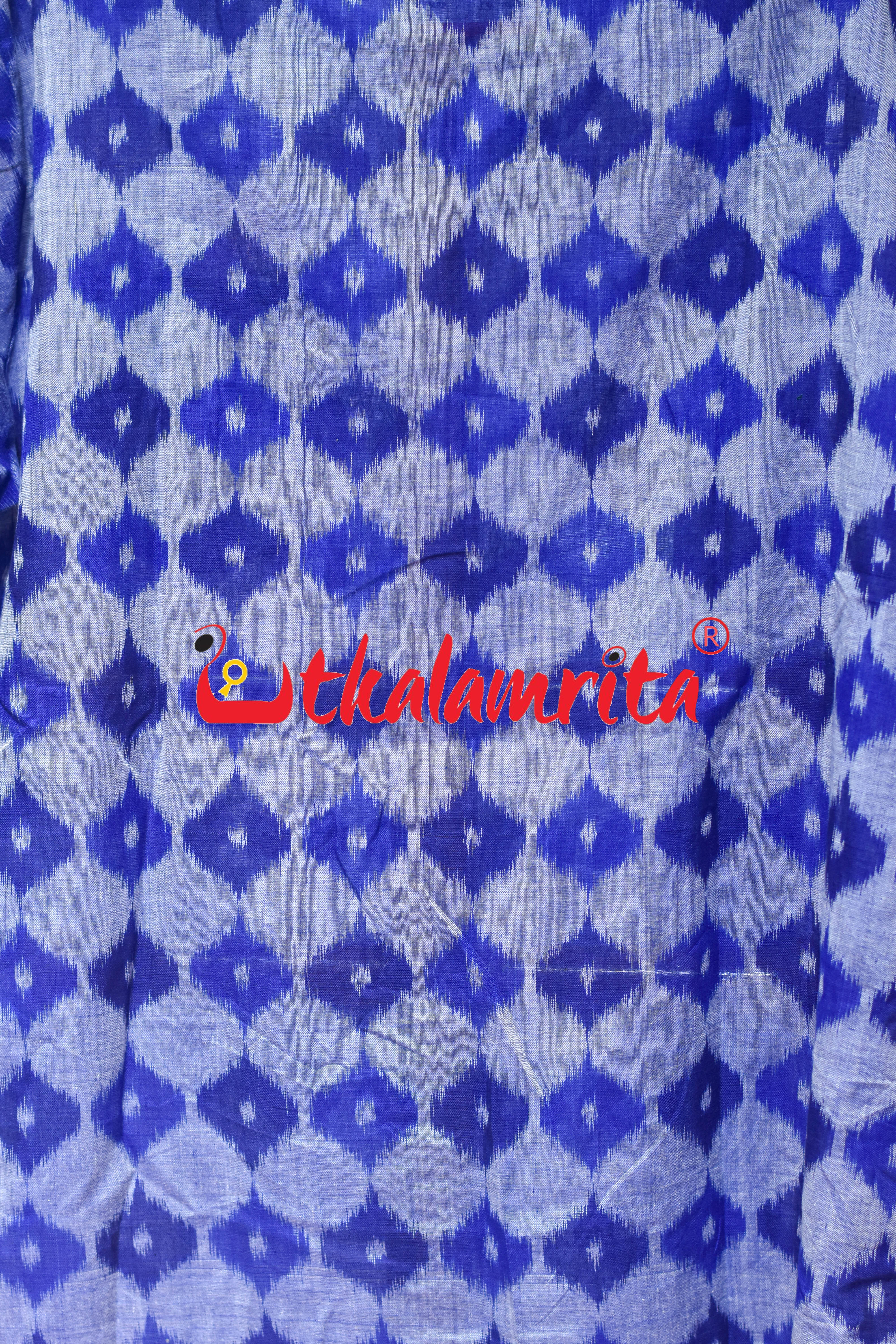 Blue 3D Illusions Odia Letters (Men's Half kurta)