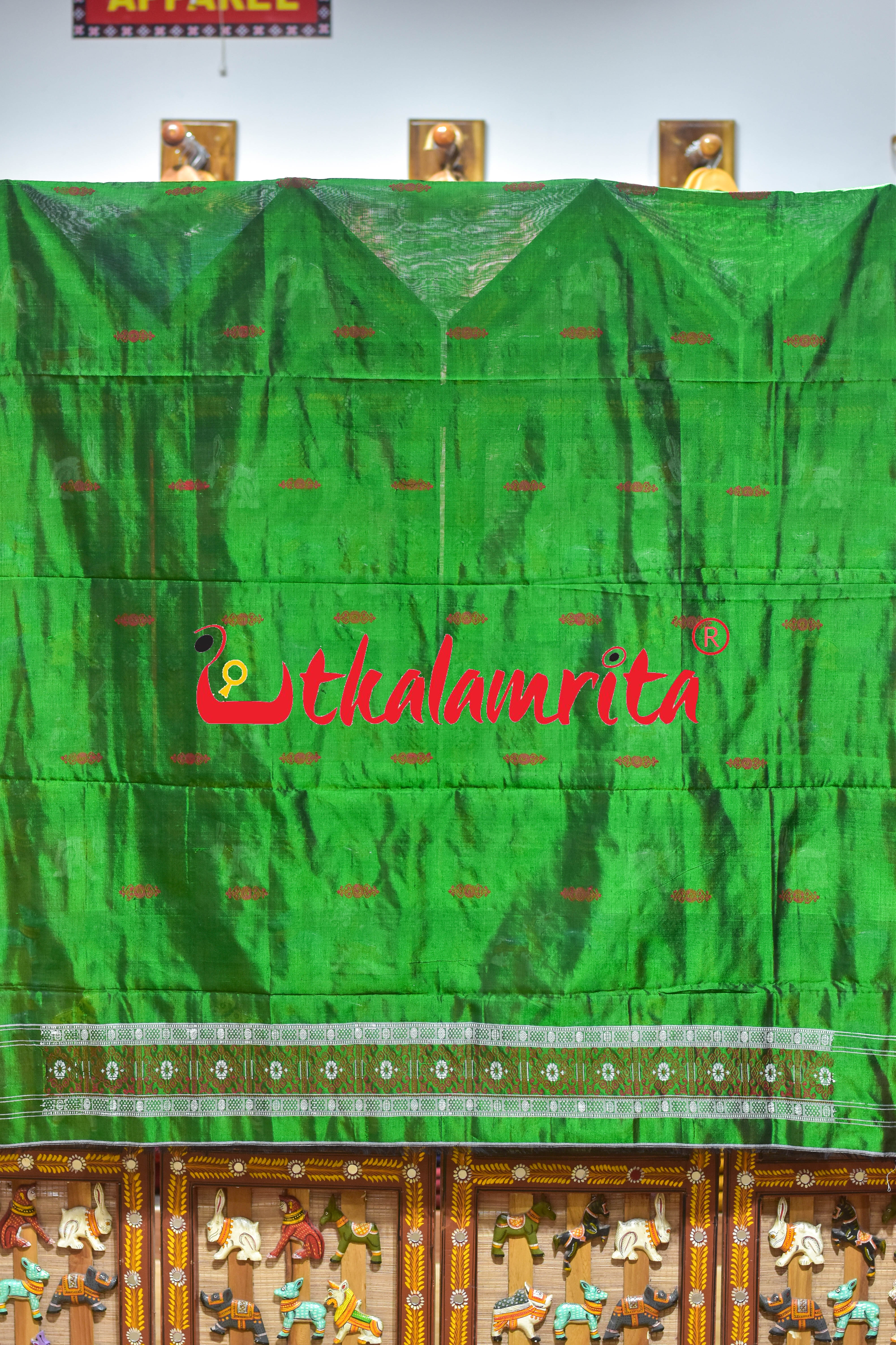 Green Red Doll Bomkai Bapta Dress Set