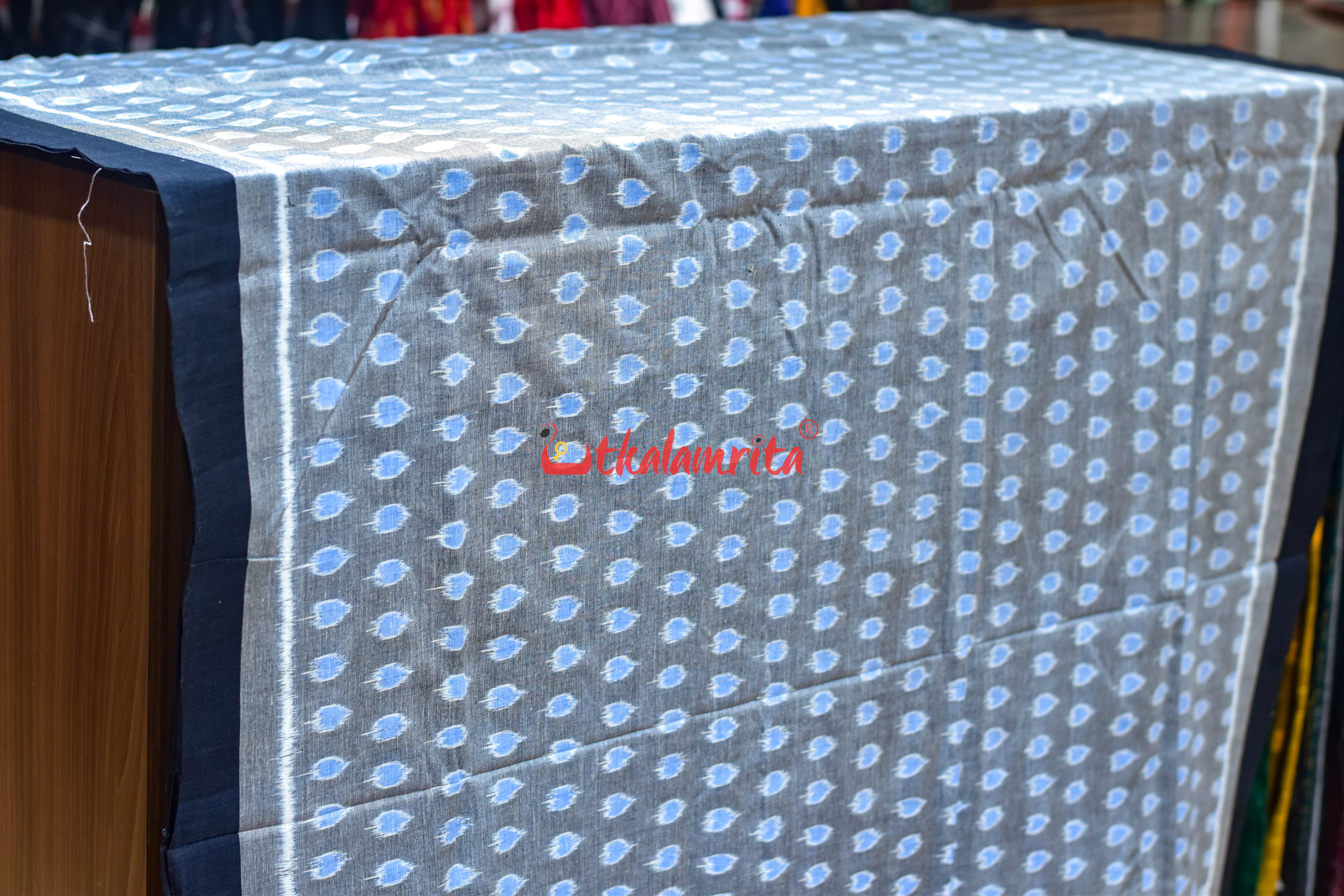 Panapatra Sky Grey Ikat Cotton (Fabric)