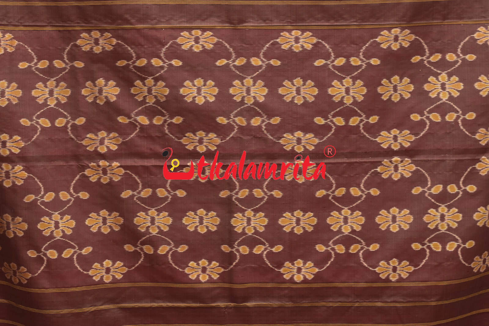 Natural Dye Plain Kumbha Khandua Silk Saree