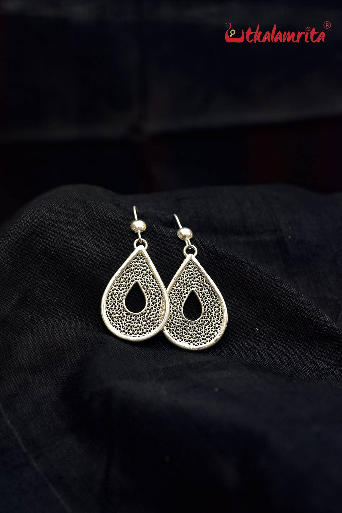 Silver Filigree Teardrops