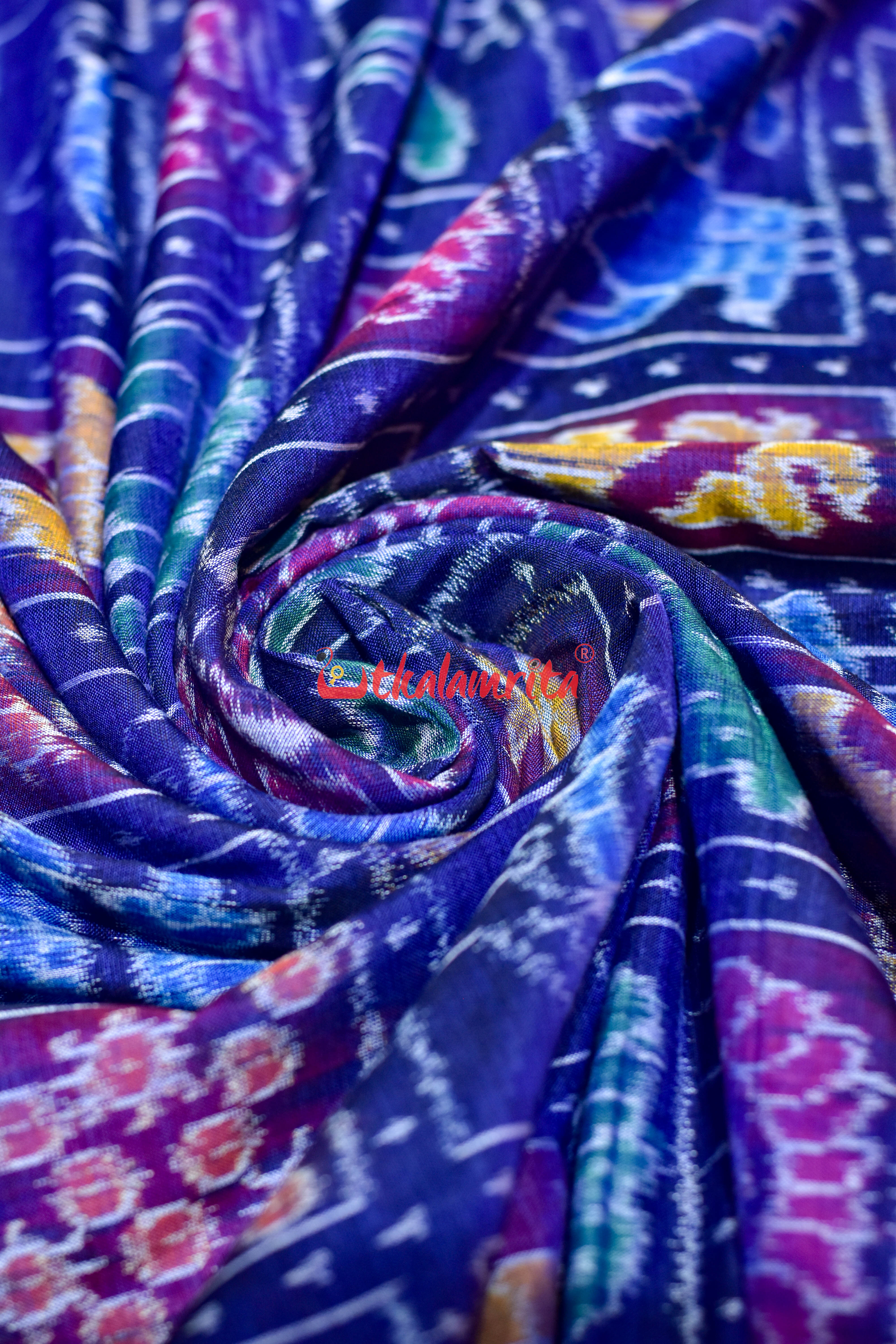 Blue Dots Nabakothi Cotton (Fabric)