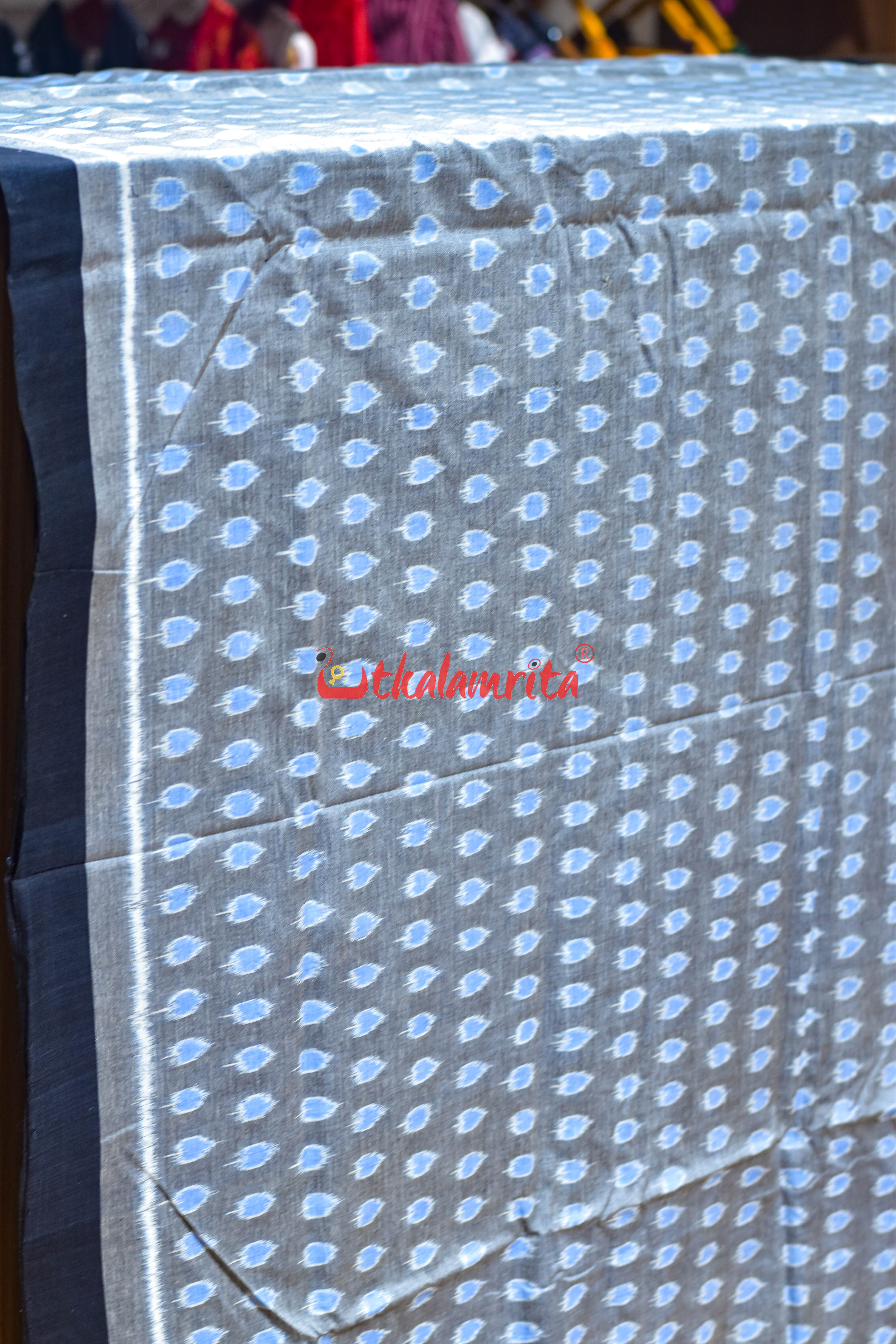 Panapatra Sky Grey Ikat Cotton (Fabric)
