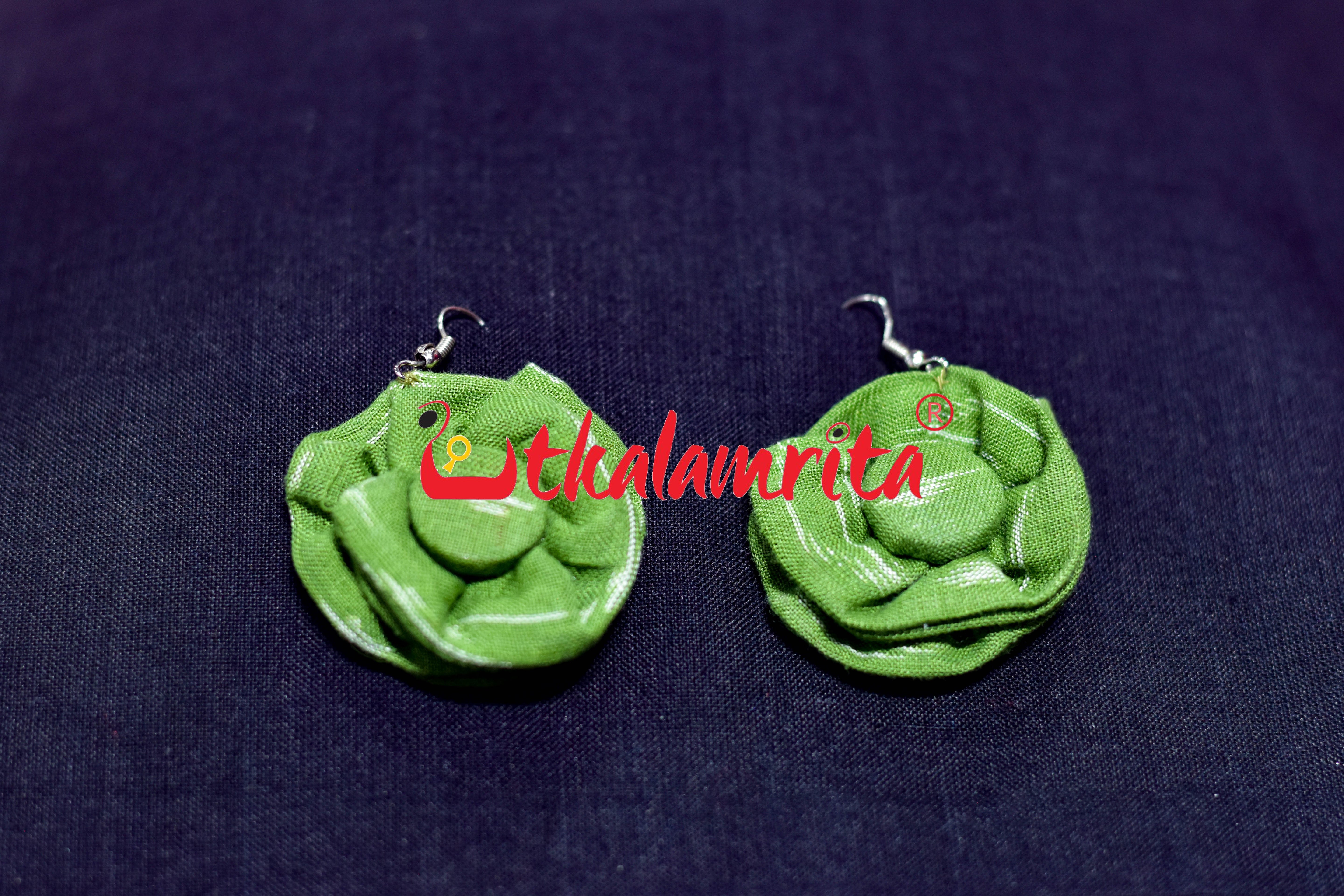 Green Lahari Front Mirror Earrings