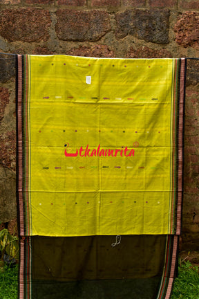 Suneli Yellow Bomkai Cotton Saree
