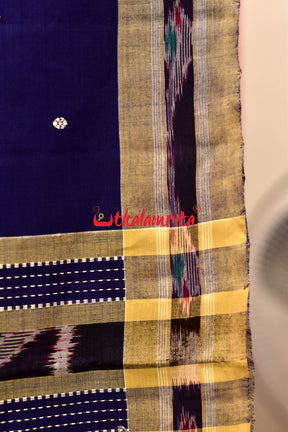 Deep Blue Grey Pittala Cotton Saree