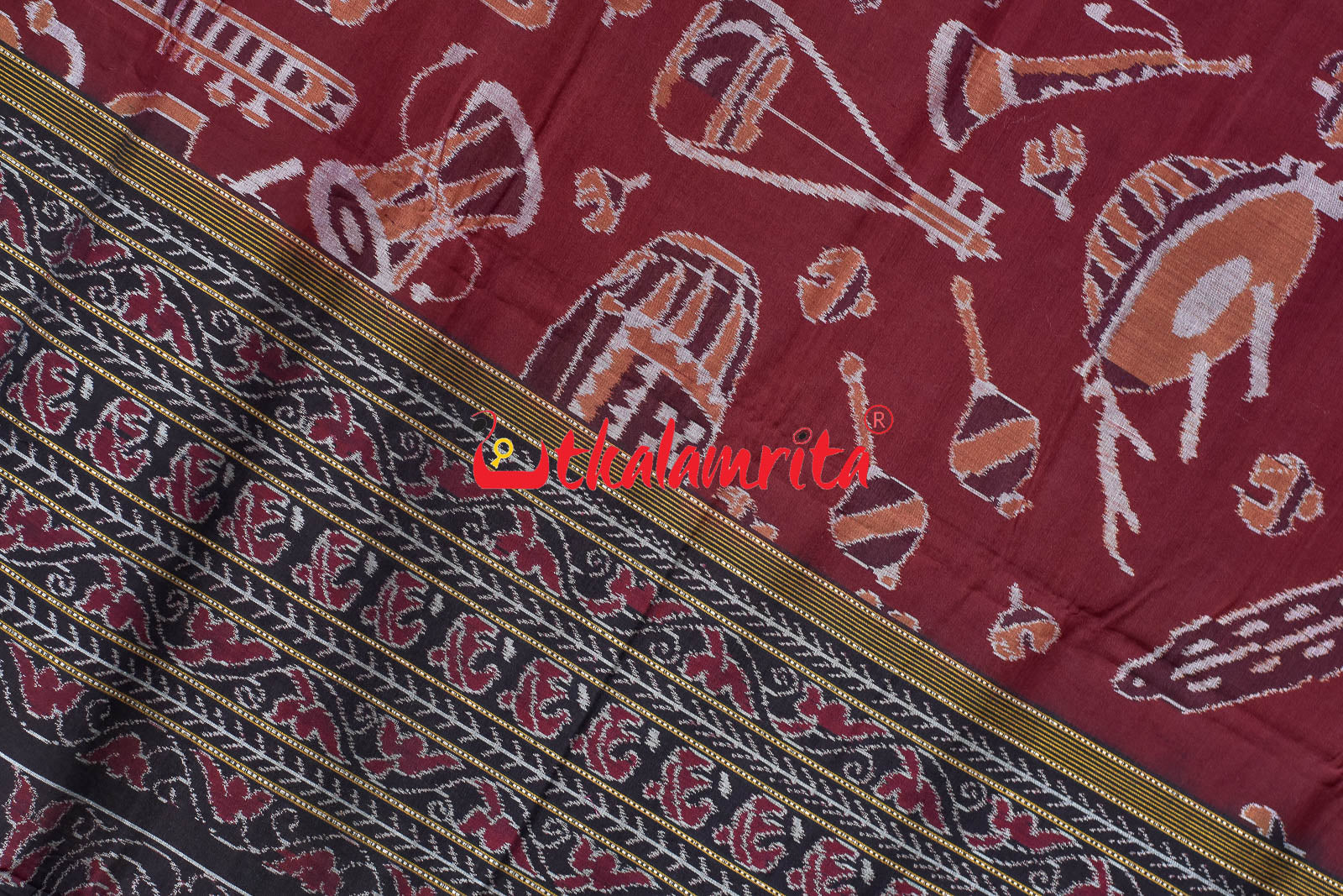 Coffee Sangeet Instruments Sambalpuri Cotton Saree