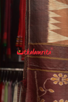 Natural Dye Plain Kumbha Khandua Silk Saree