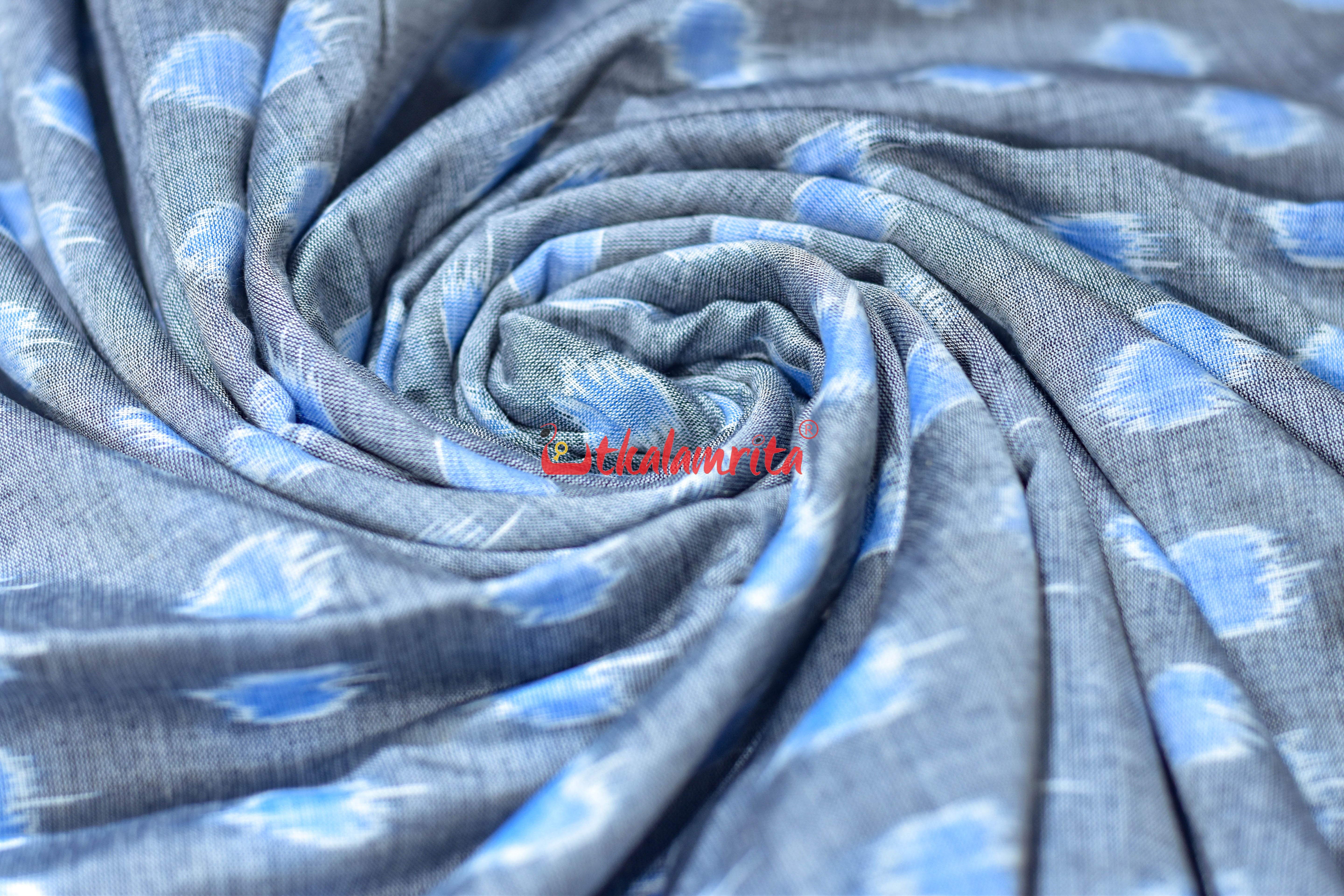 Panapatra Sky Grey Ikat Cotton (Fabric)