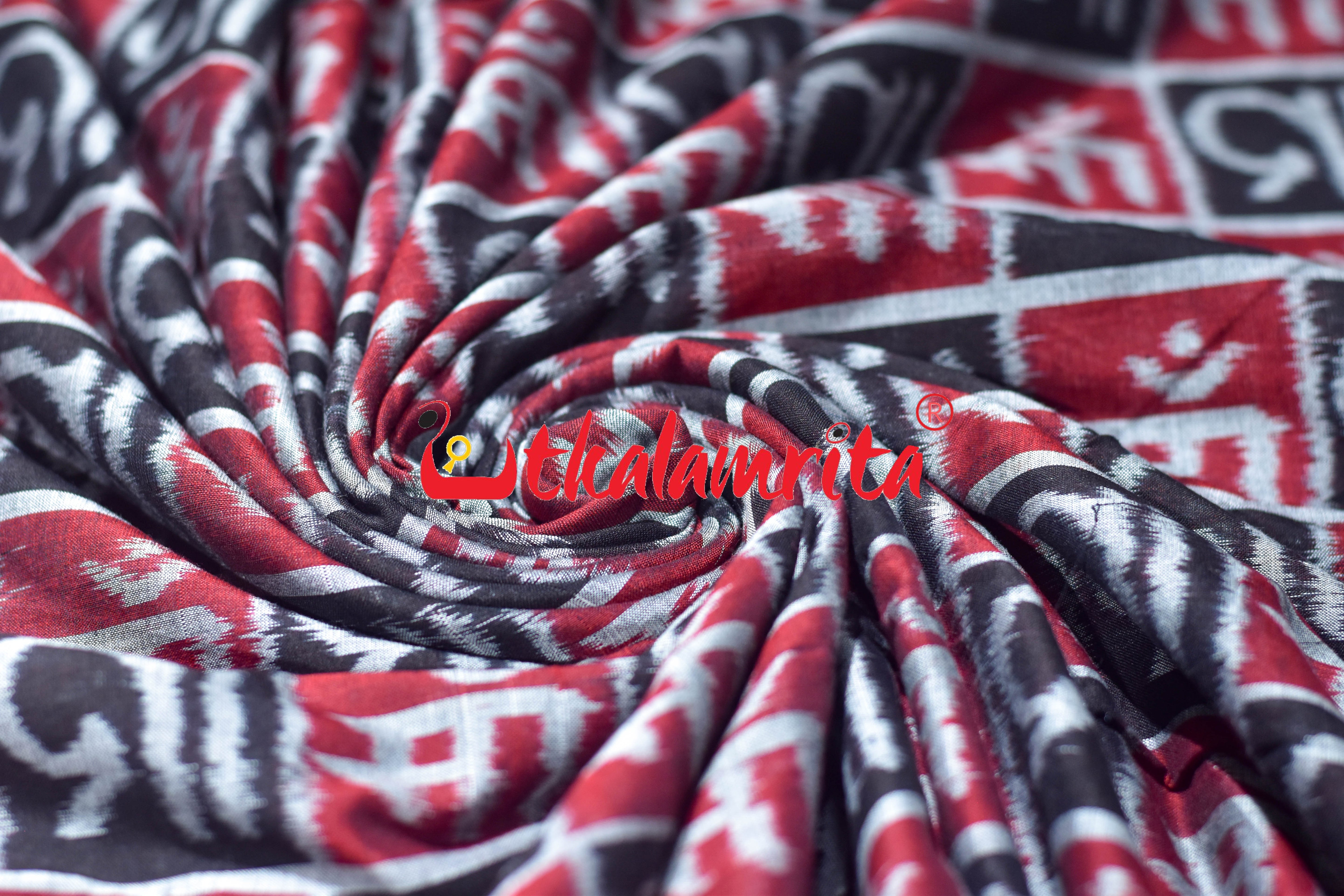 Black Silver Maa Sambalpuri Cotton (Fabric)