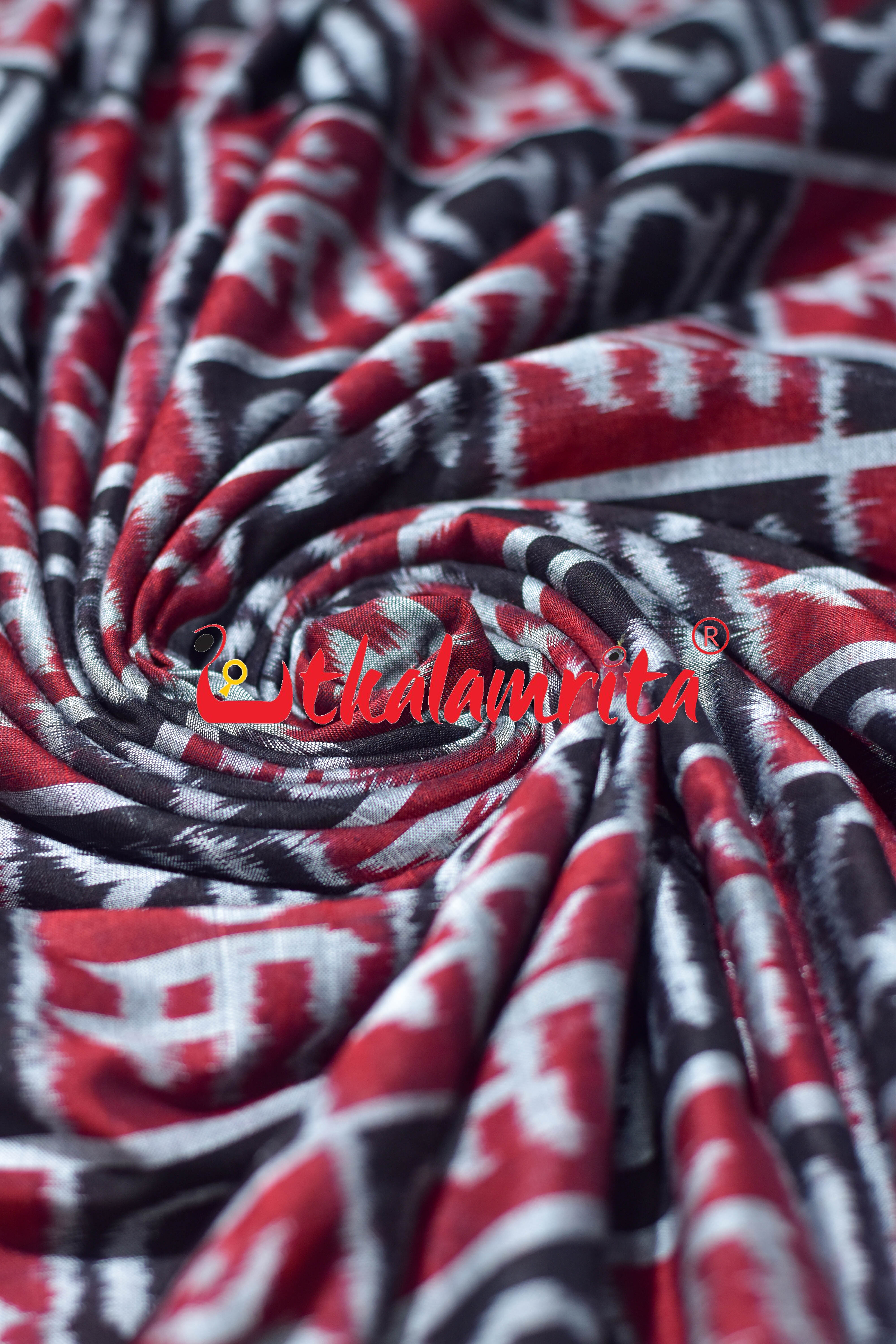 Black Silver Maa Sambalpuri Cotton (Fabric)