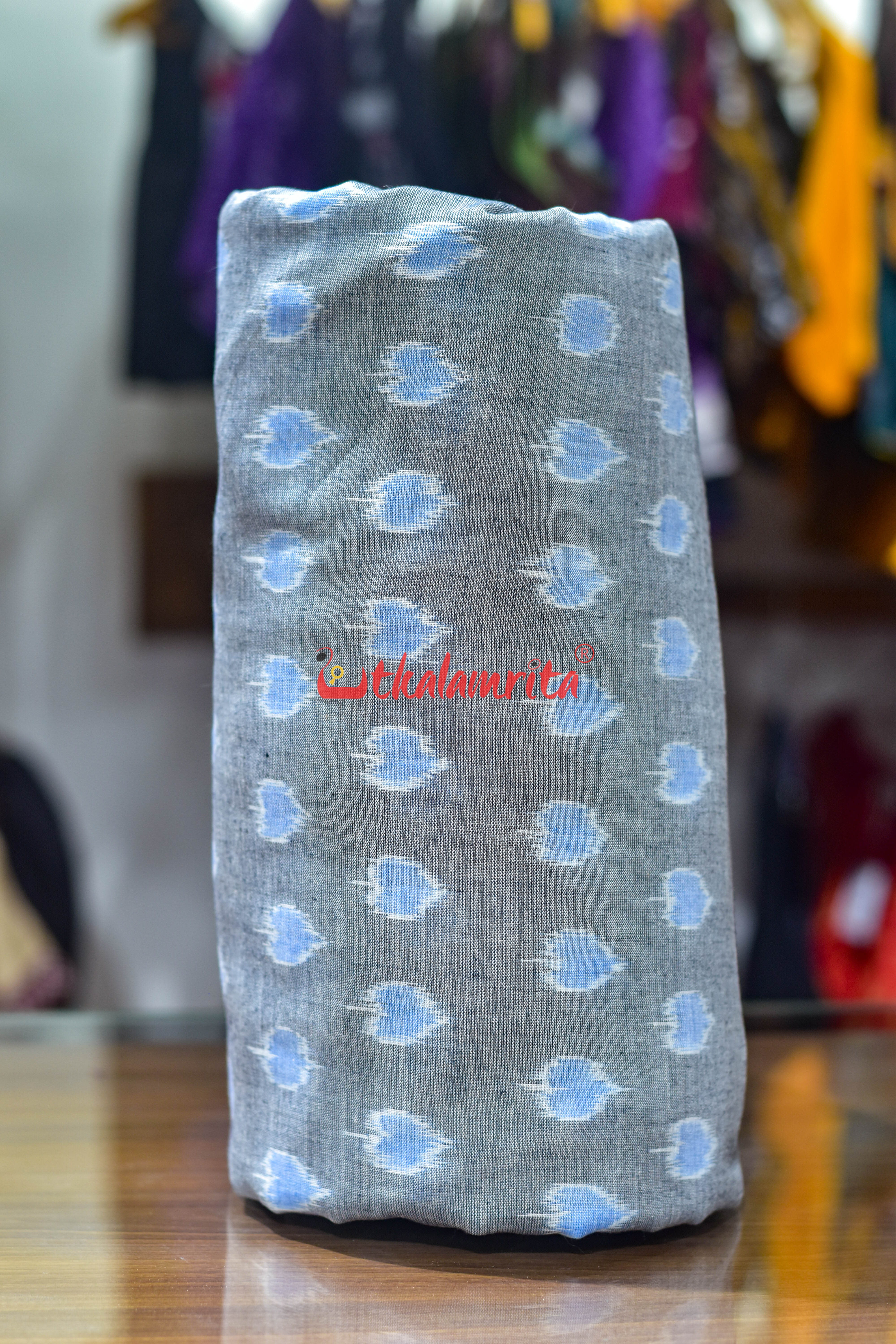 Panapatra Sky Grey Ikat Cotton (Fabric)