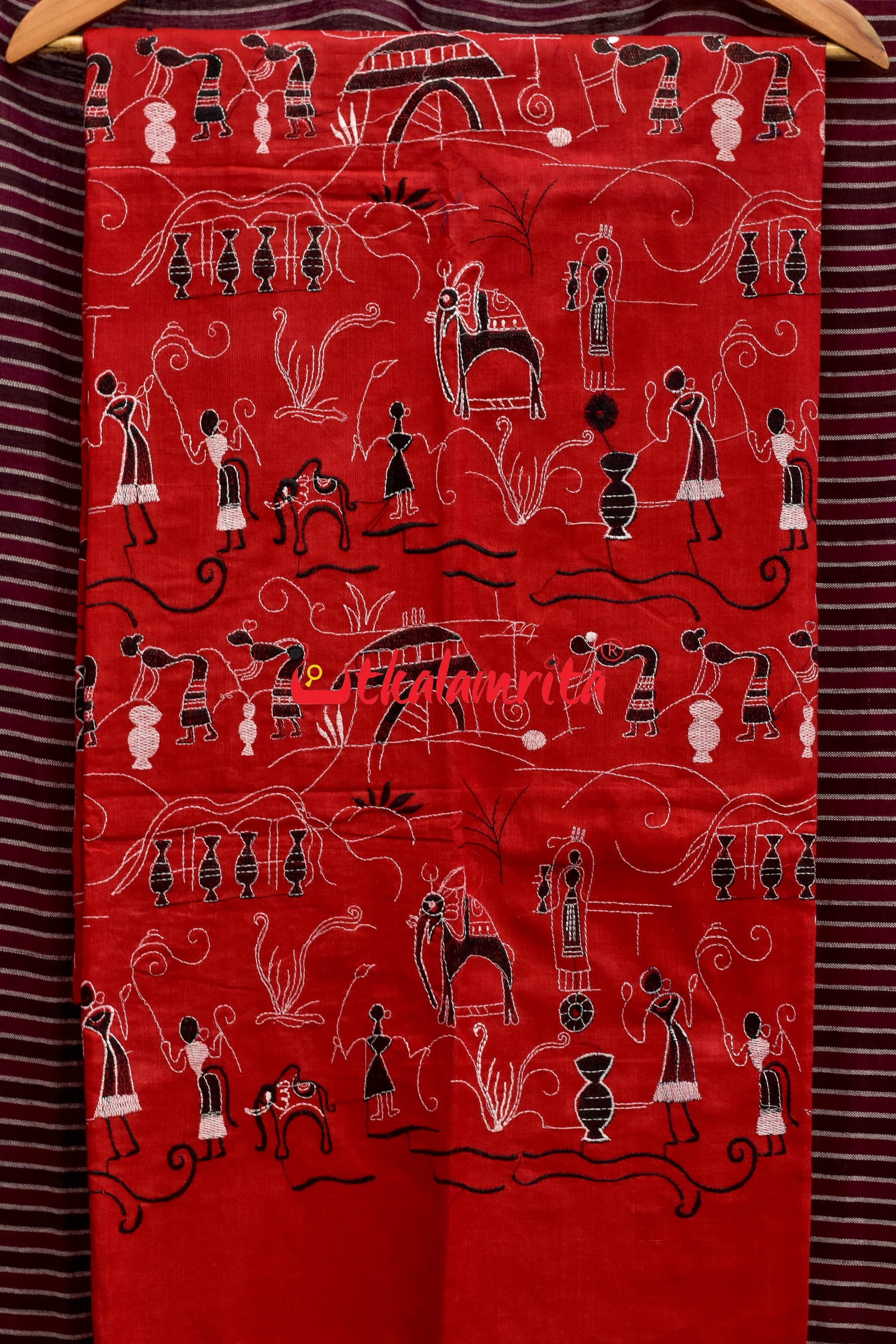 Red Black Tribal Village Dress Set