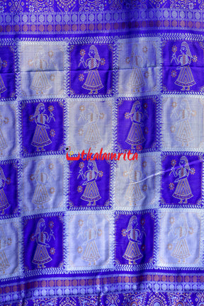 Steely Purple Doll Bomkai Silk Saree
