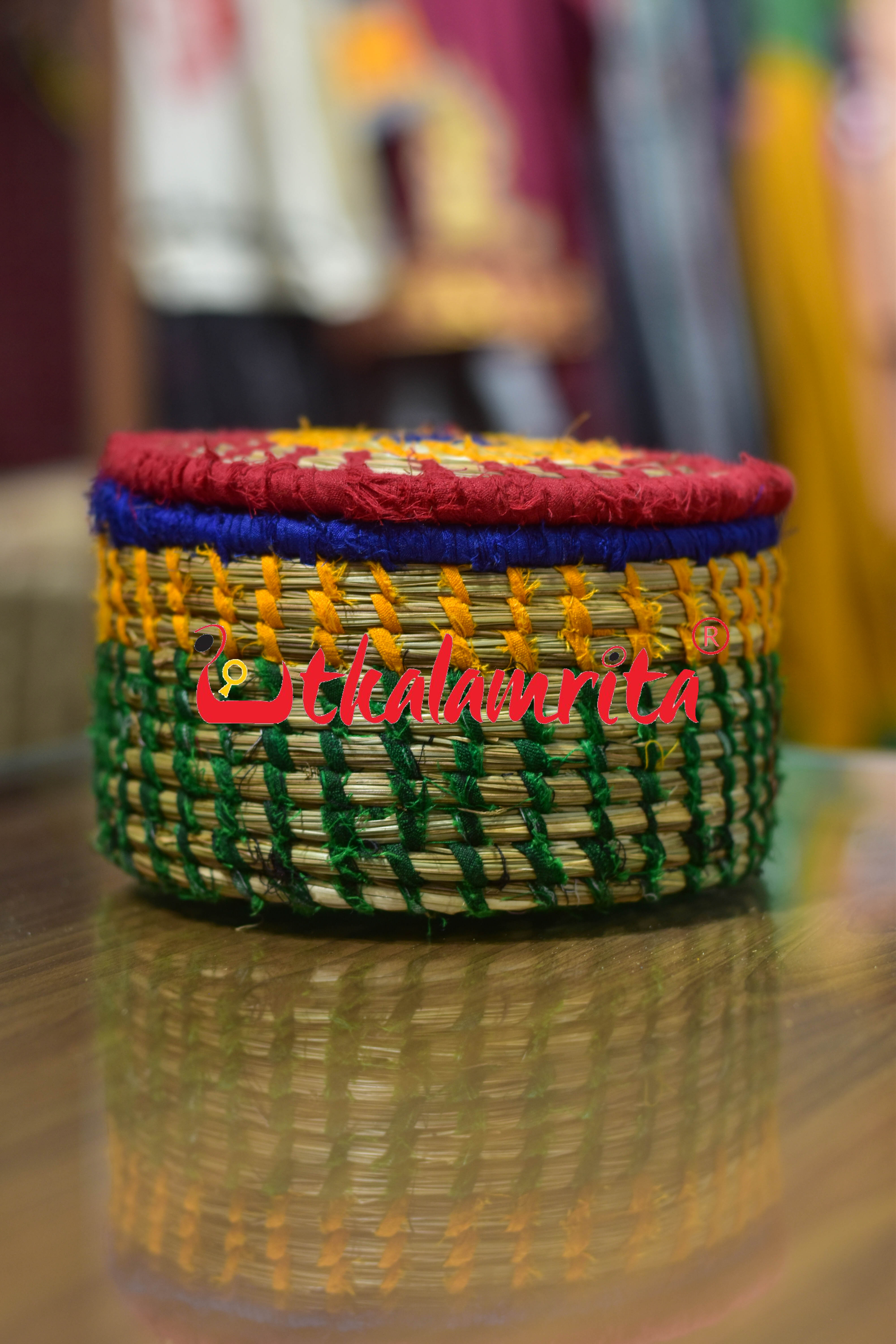 Ikat Thread basket- Multicolor