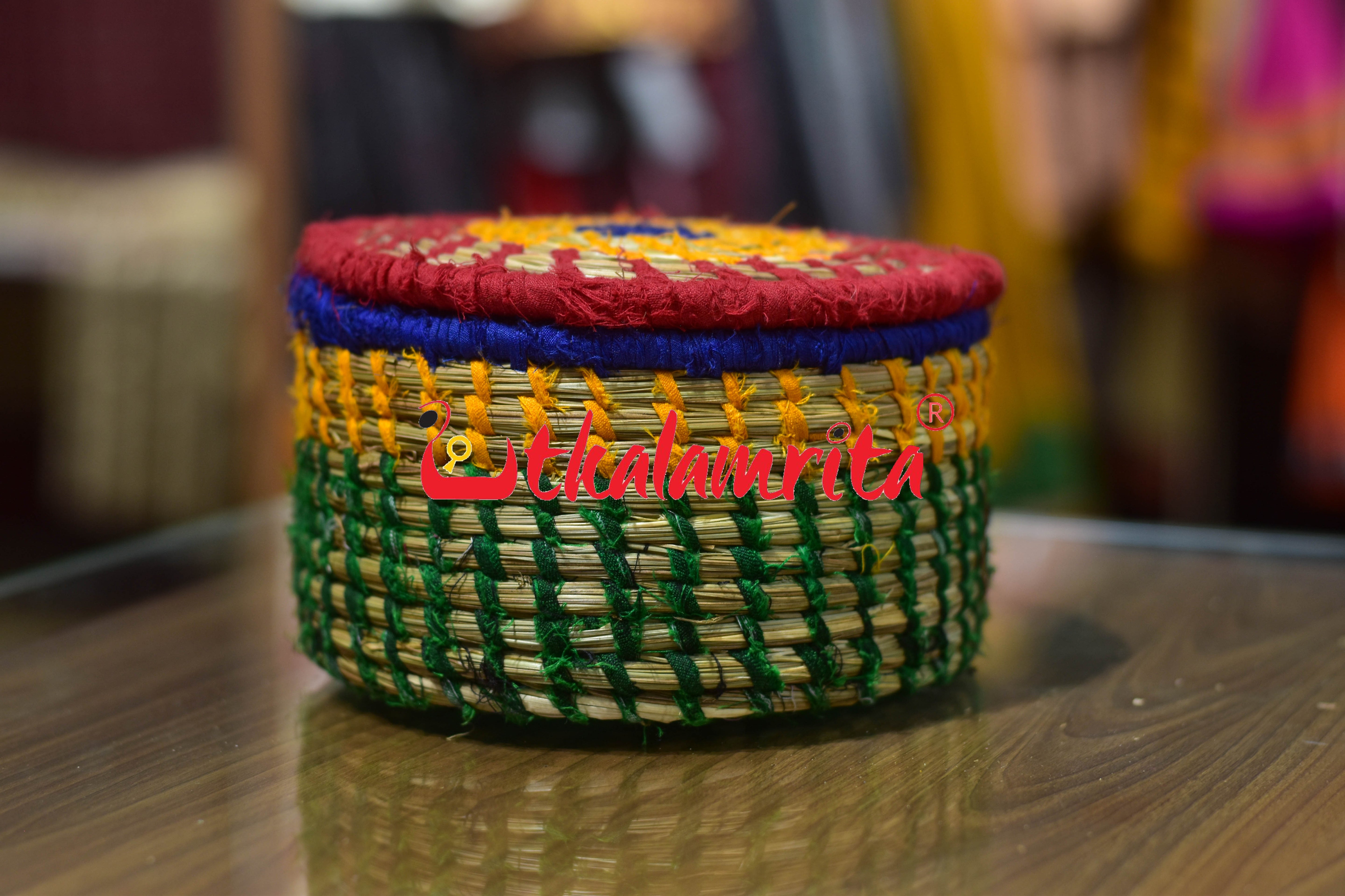Ikat Thread basket- Multicolor