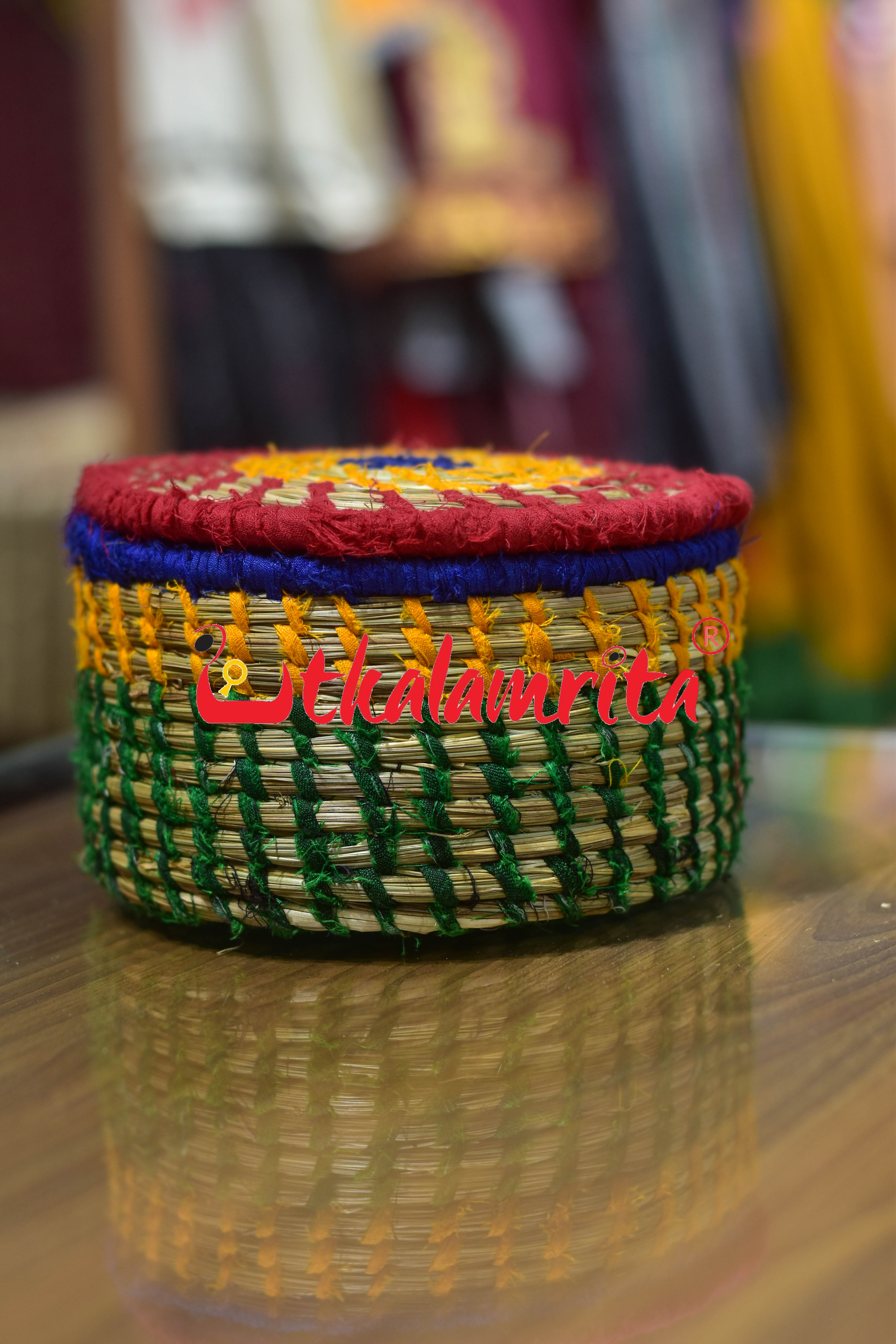 Ikat Thread basket- Multicolor