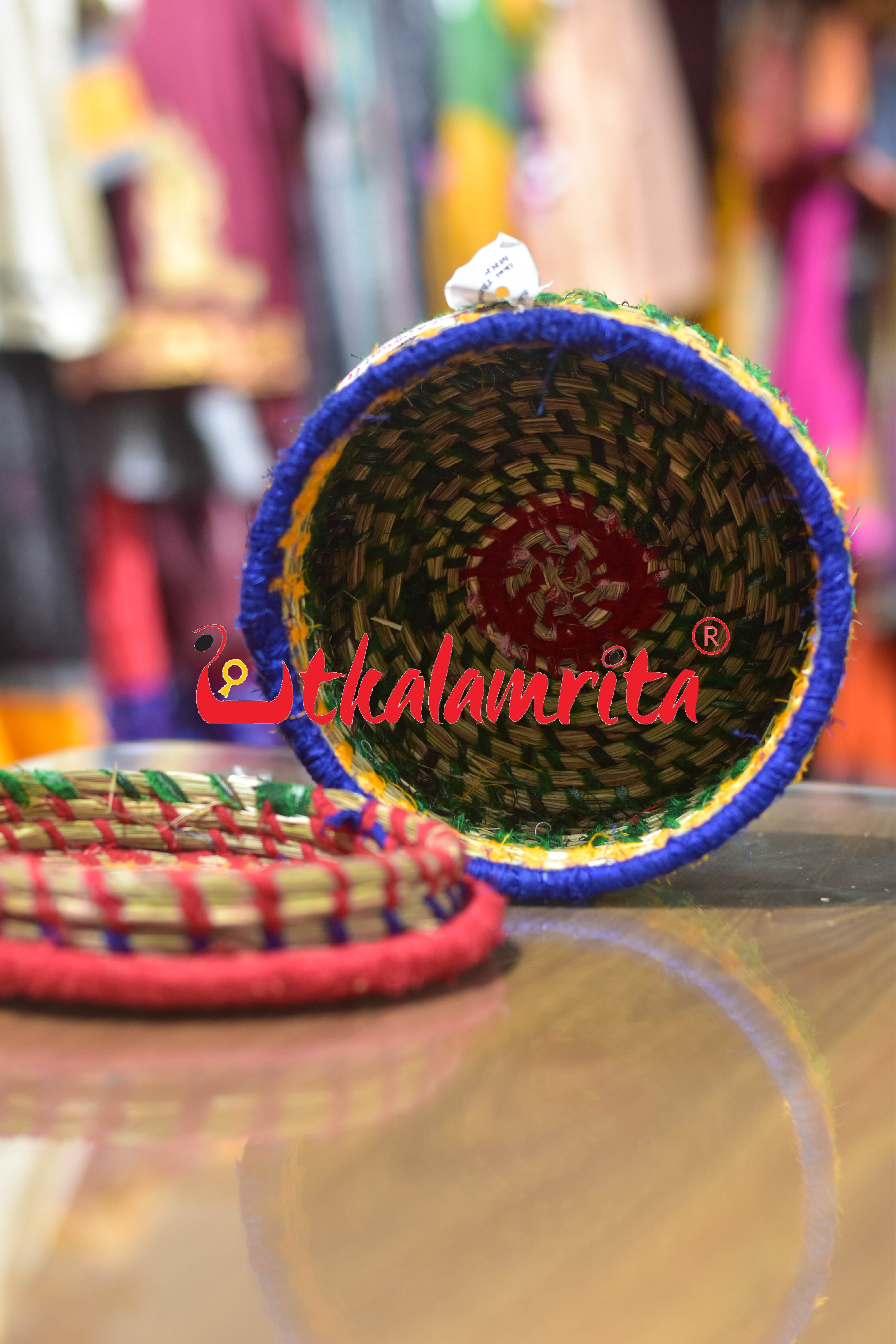 Ikat Thread basket- Multicolor