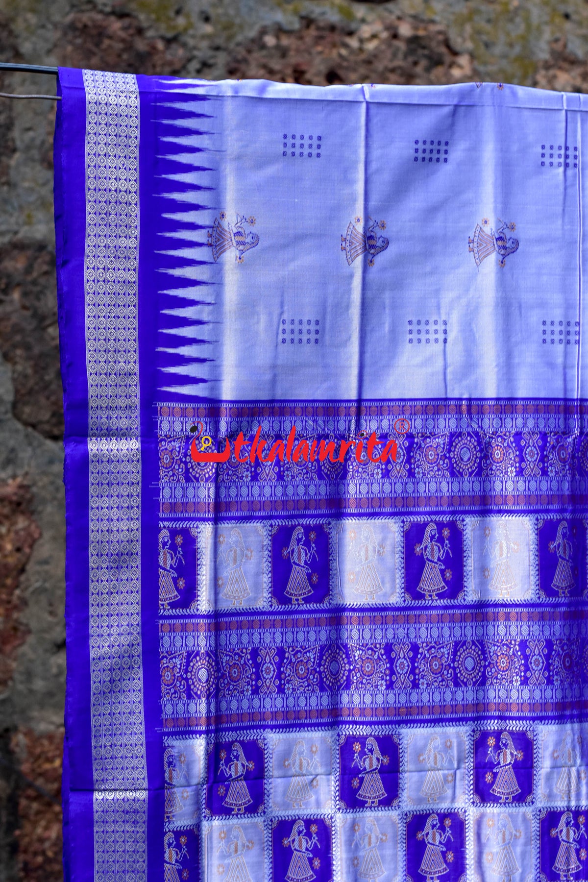 Steely Purple Doll Bomkai Silk Saree