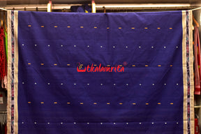 Deep Blue Grey Pittala Cotton Saree