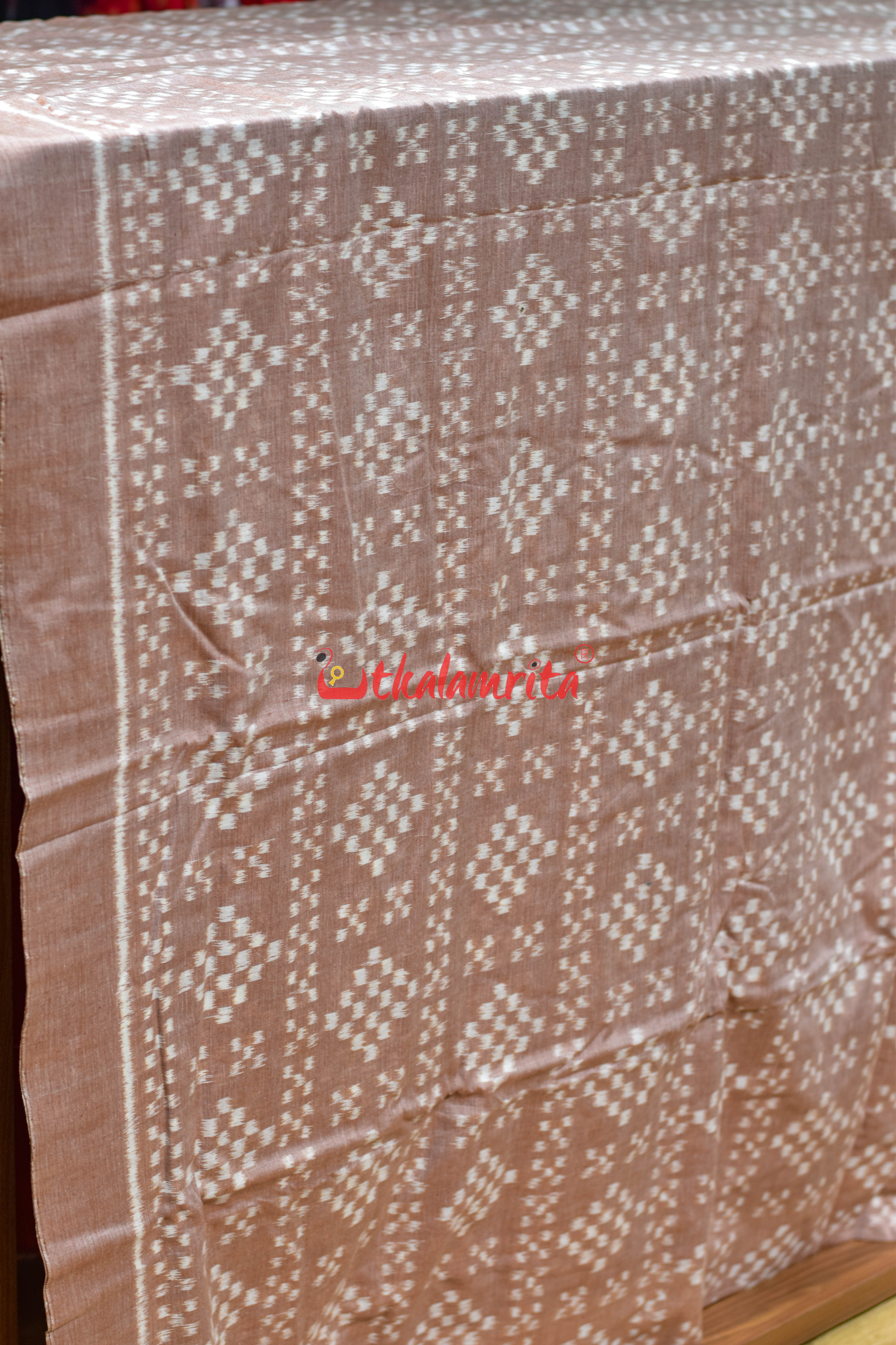 Peach Single Ikat Pasapali Cotton (Fabric)