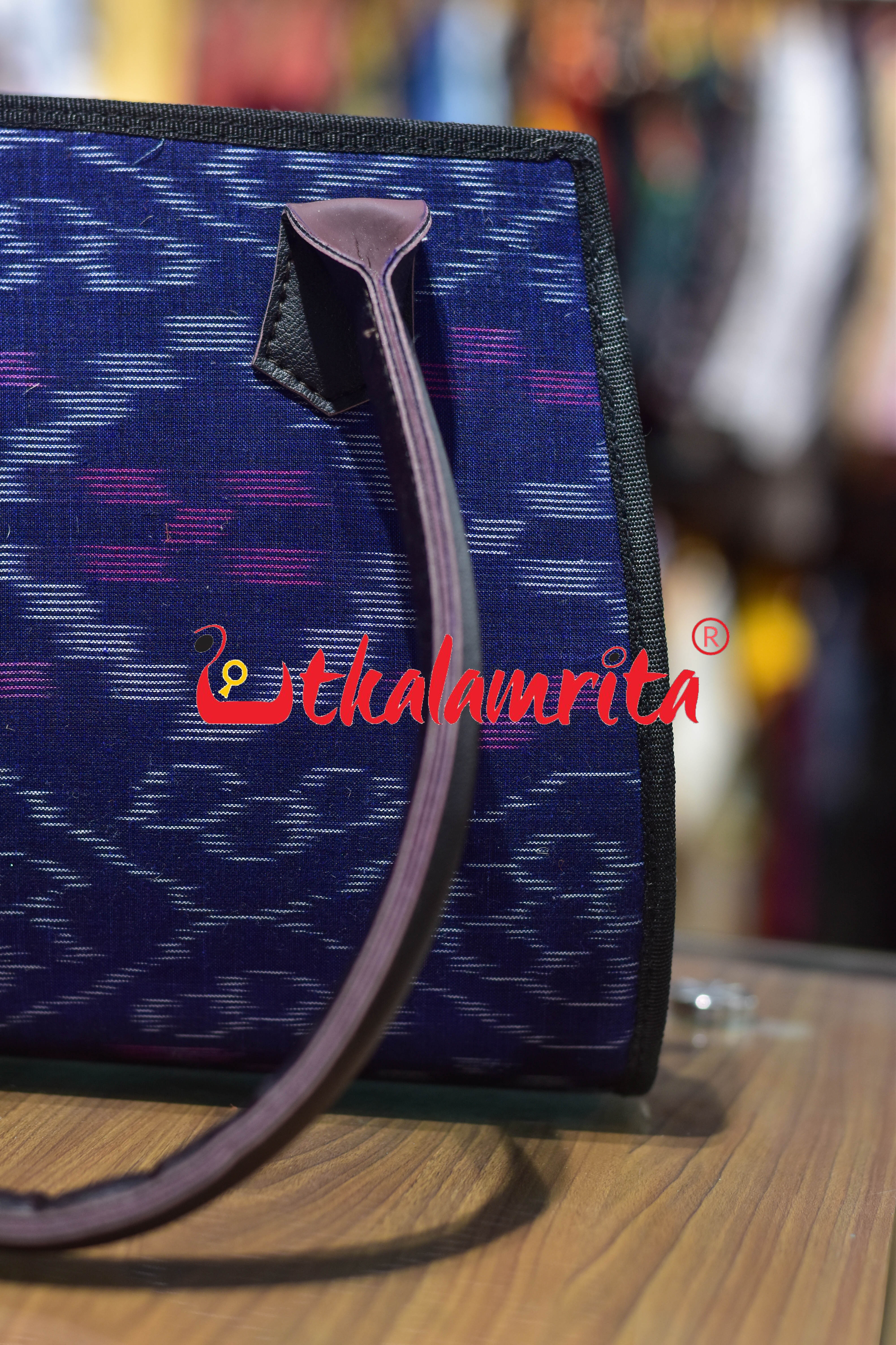 Blue Tetris Trapezium Vanity Bag