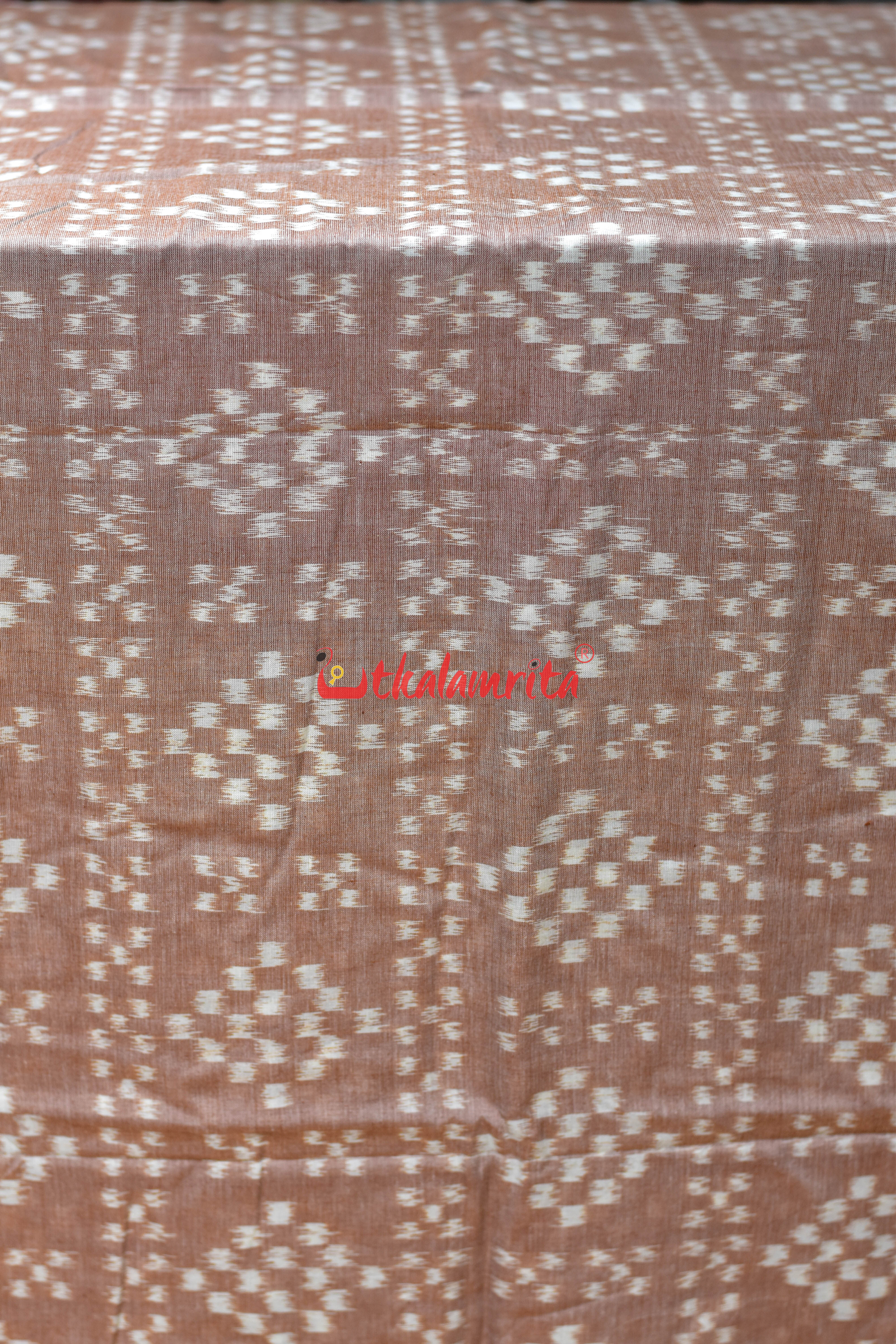 Peach Single Ikat Pasapali Cotton (Fabric)