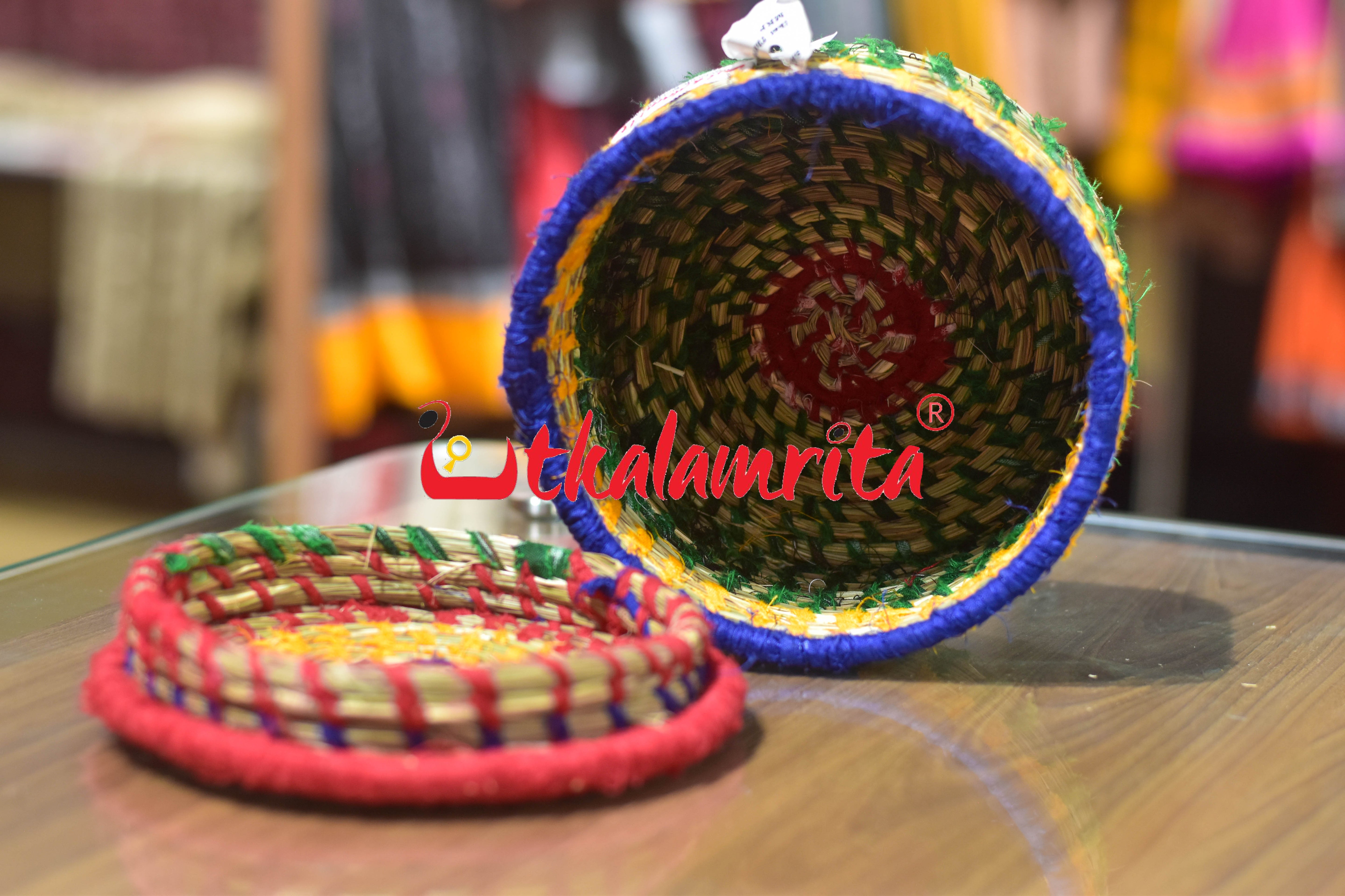 Ikat Thread basket- Multicolor