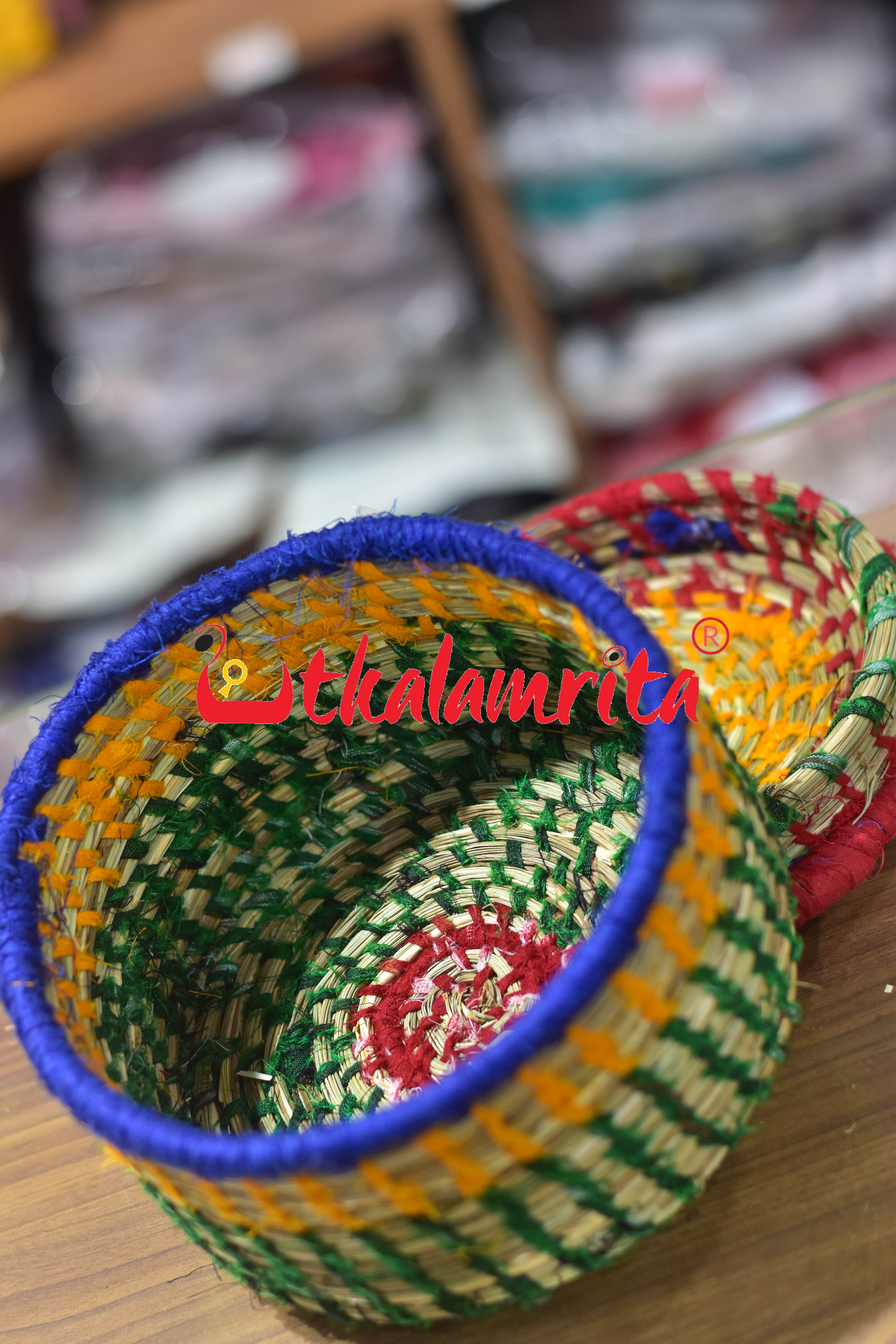 Ikat Thread basket- Multicolor