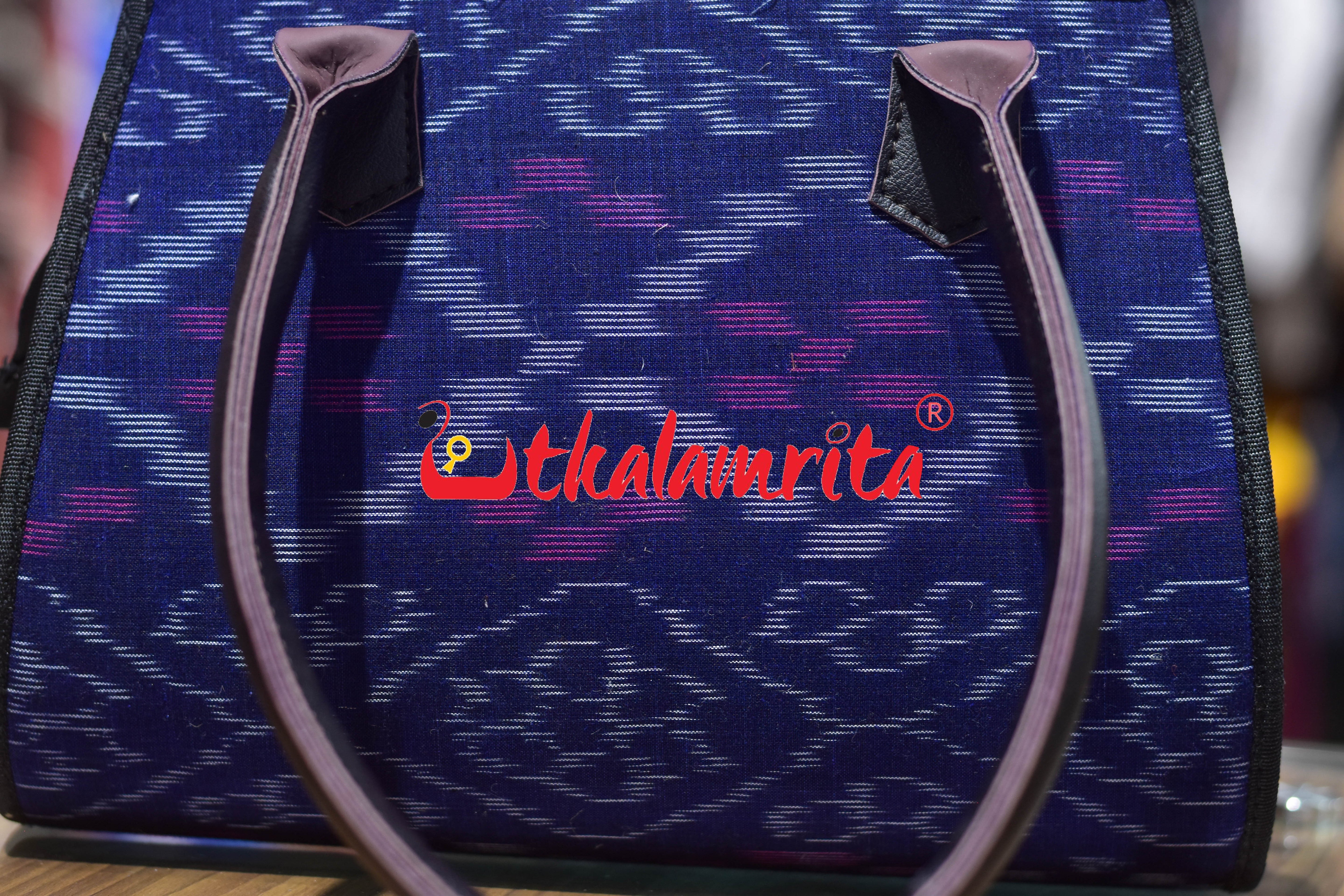 Blue Tetris Trapezium Vanity Bag