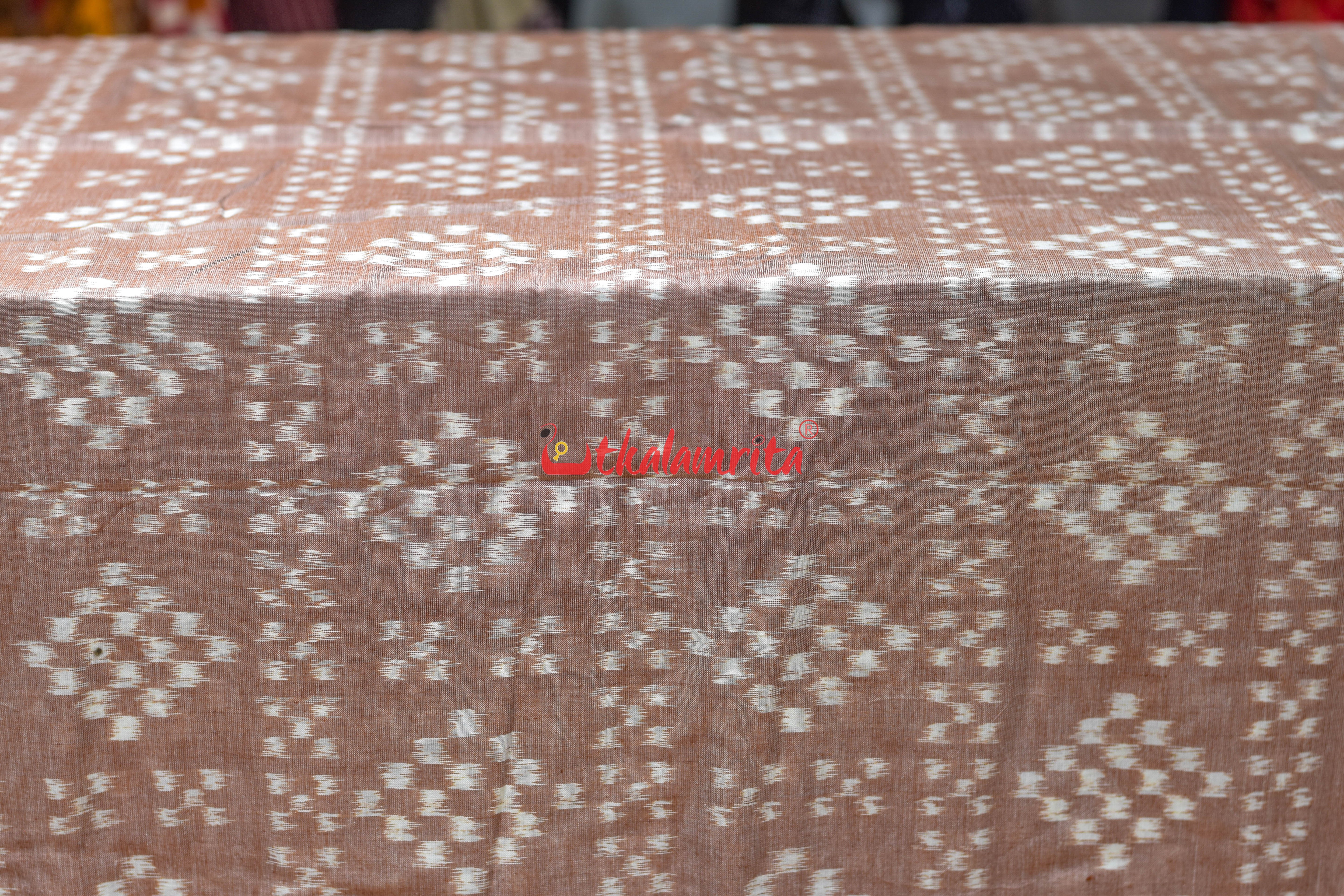 Peach Single Ikat Pasapali Cotton (Fabric)