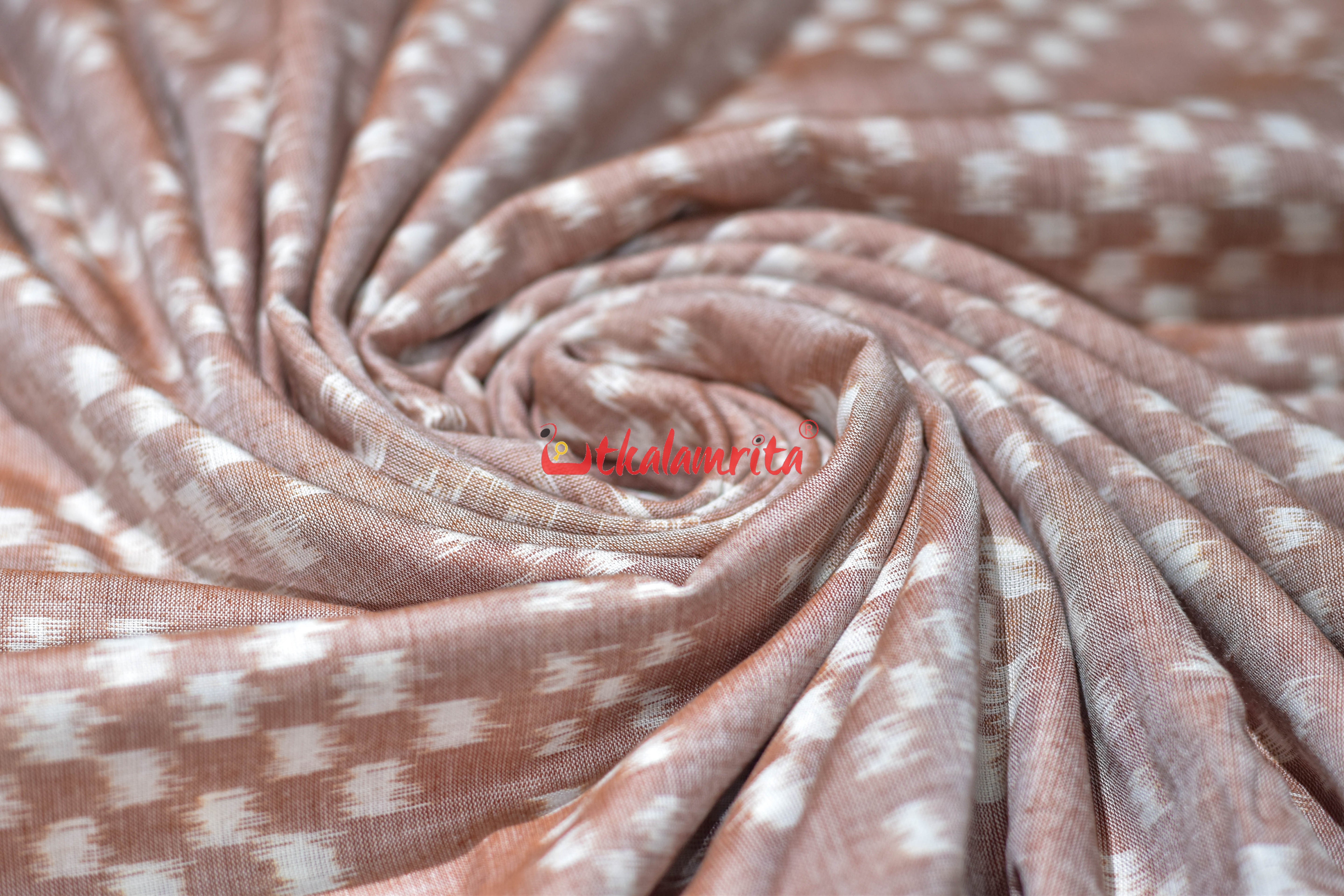 Peach Single Ikat Pasapali Cotton (Fabric)
