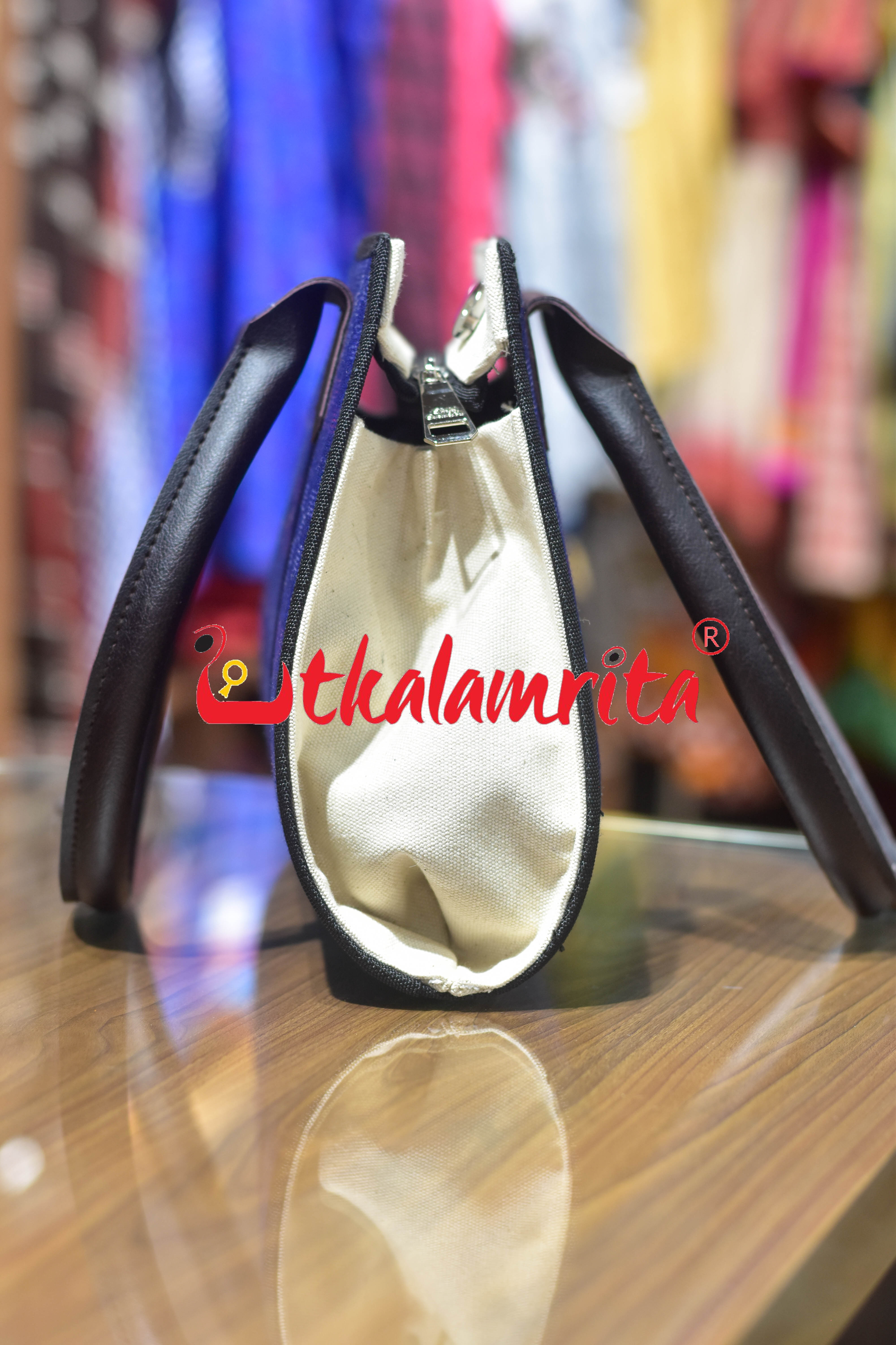 Blue Tetris Trapezium Vanity Bag