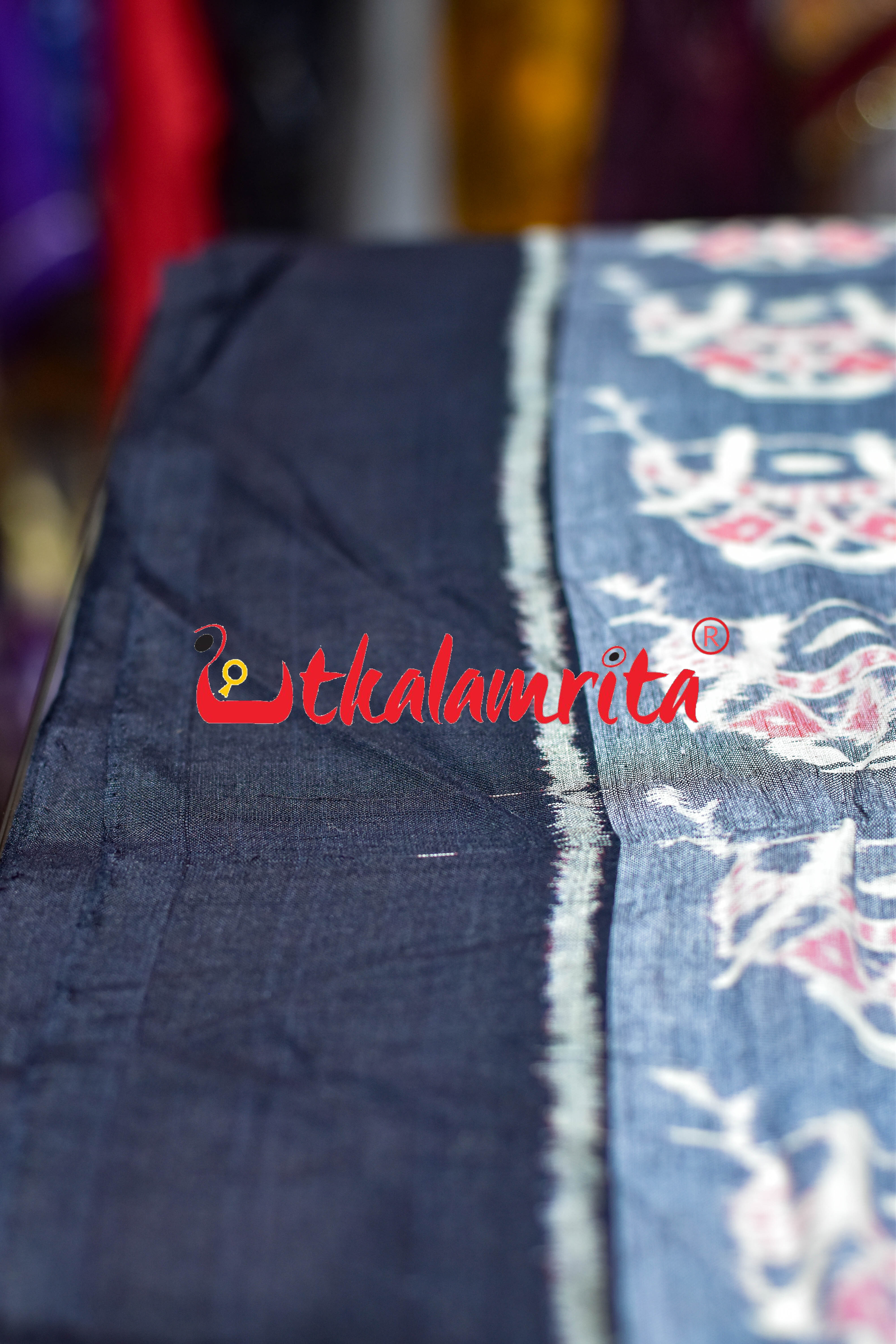 Musical Instruments Grey Black Sambalpuri Cotton (Fabric)