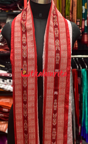 Pink Red Sambalpuri Fish Border (Dupatta)