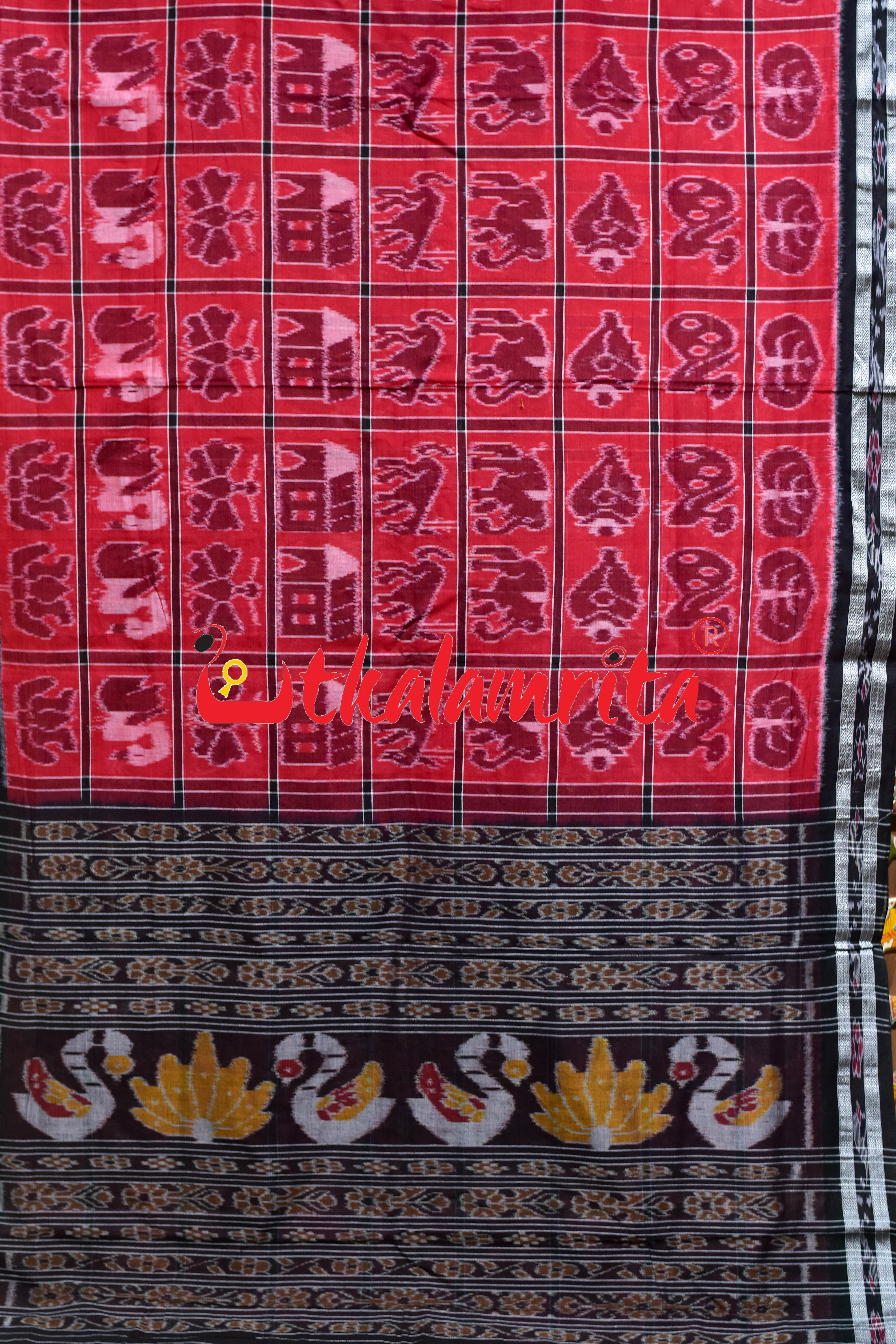 Red Black Nabakothi Khandua Saree