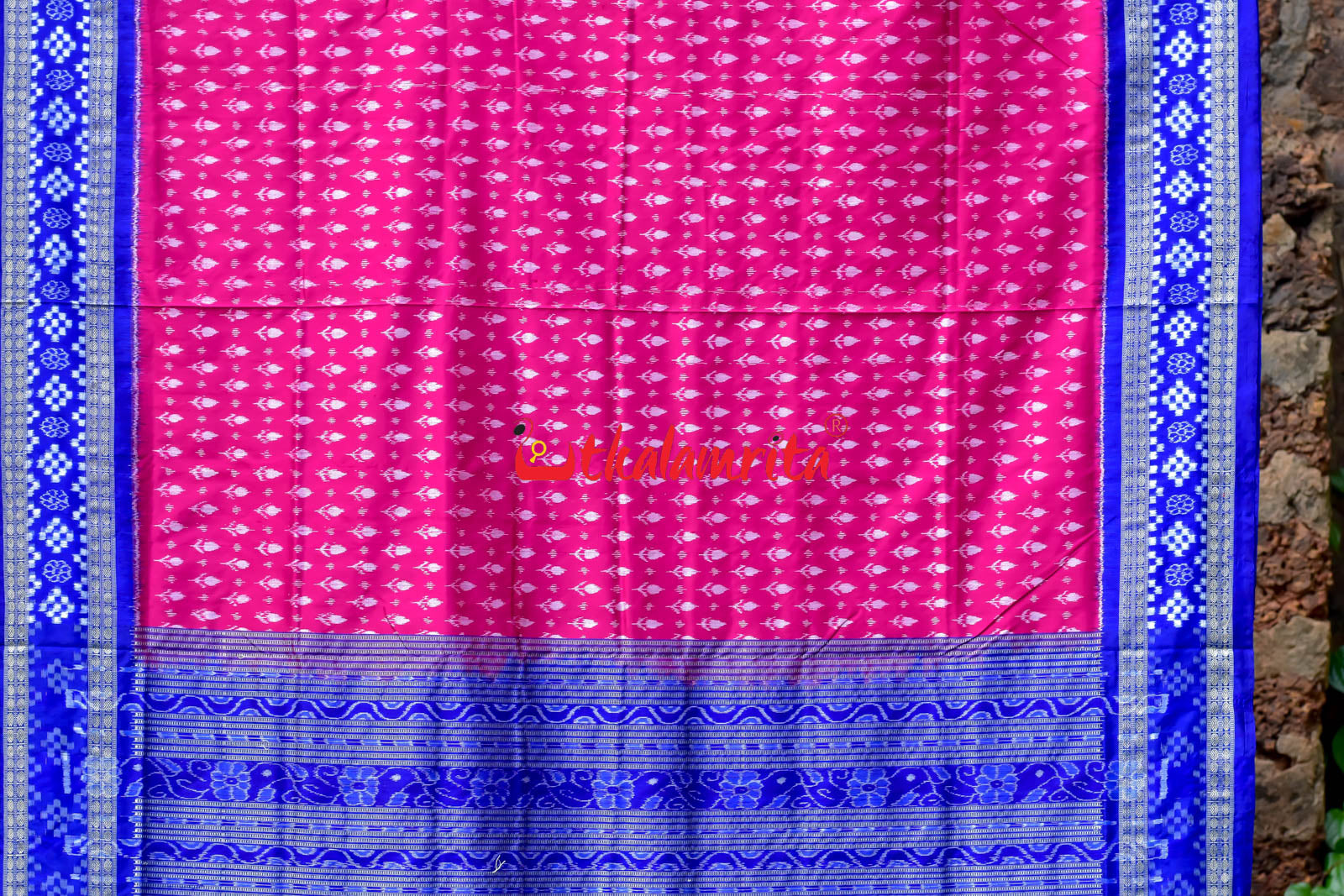 Magenta Blue Kadha Pasapali Sambalpuri Silk