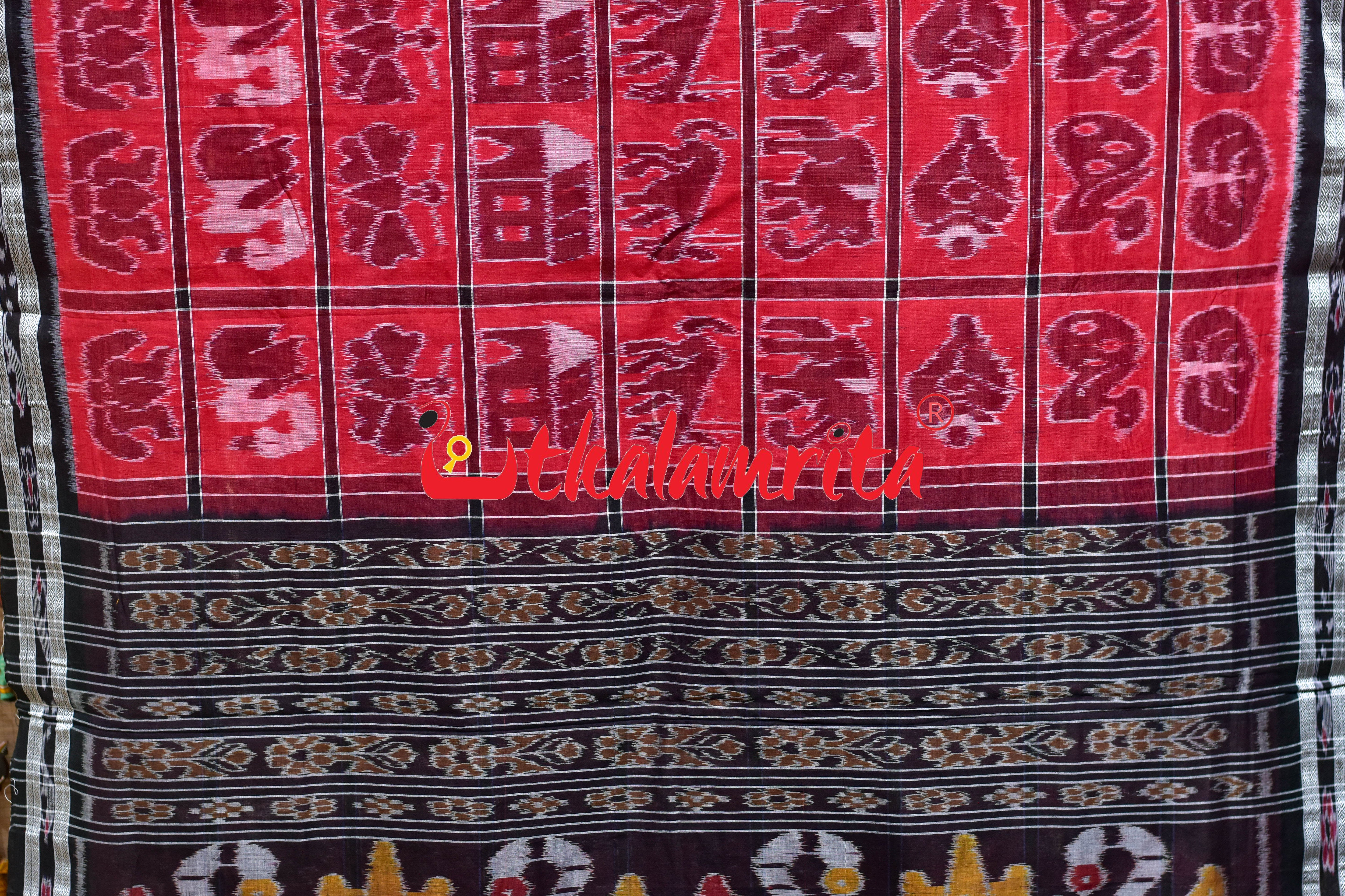 Red Black Nabakothi Khandua Saree