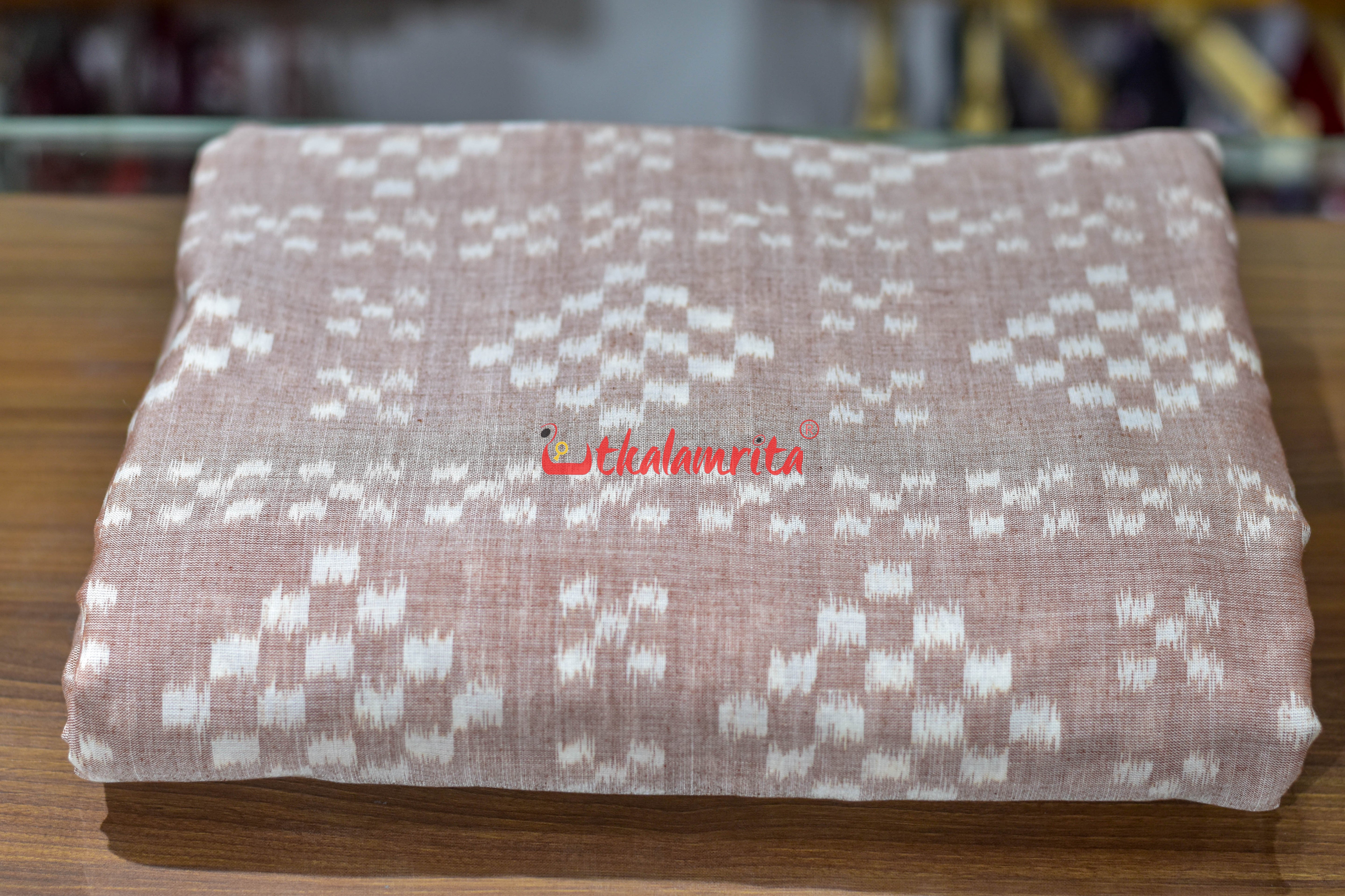 Peach Single Ikat Pasapali Cotton (Fabric)