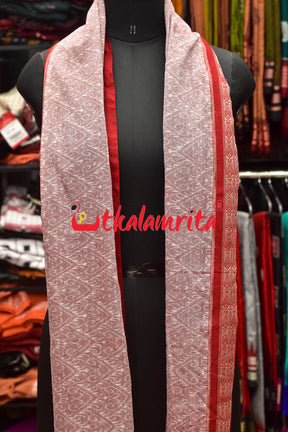 Pink Red Sambalpuri Fish Border (Dupatta)