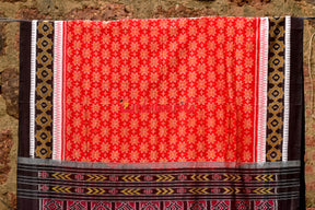 3D Border Red Phula Sambalpuri Cotton Saree