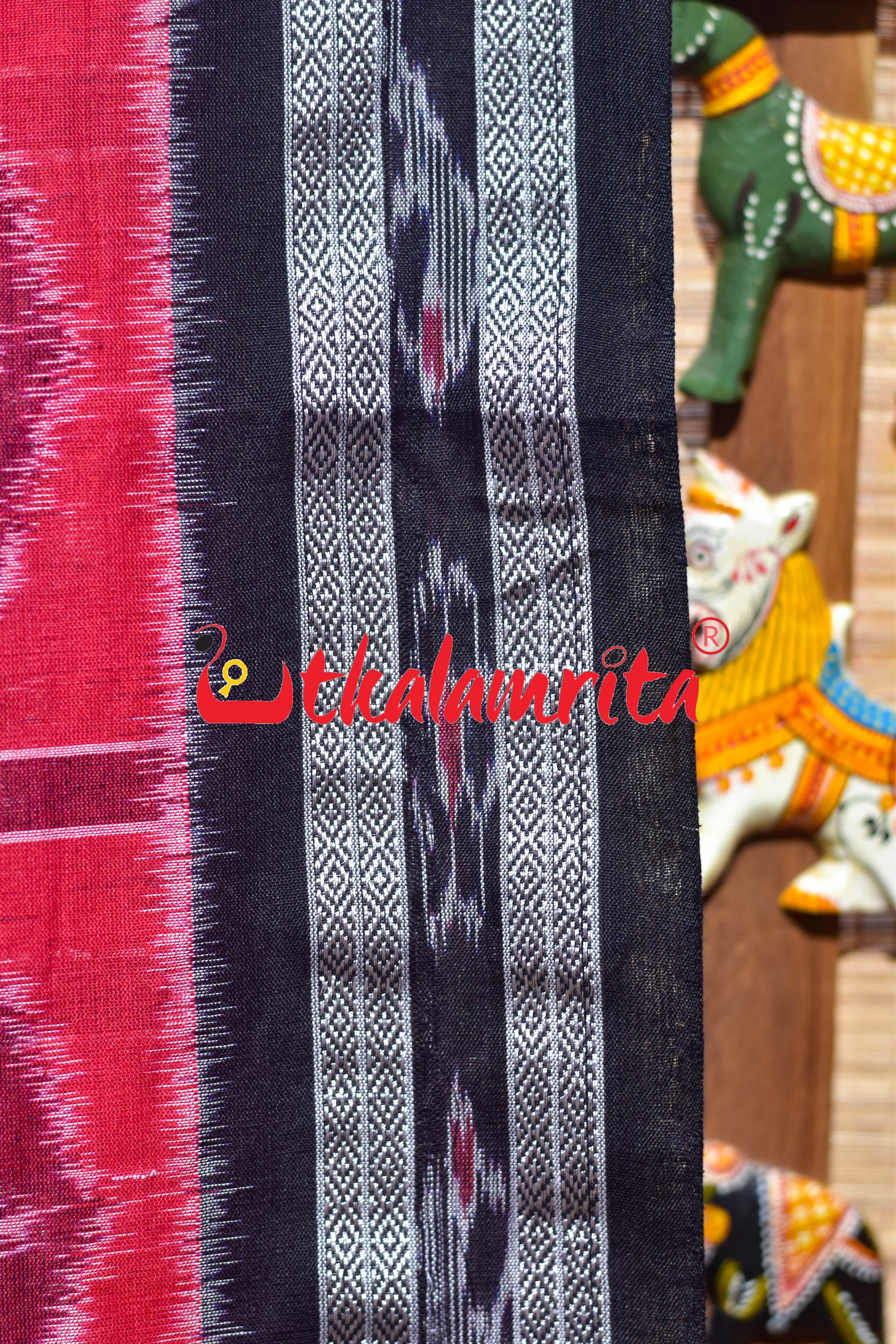 Red Black Nabakothi Khandua Saree