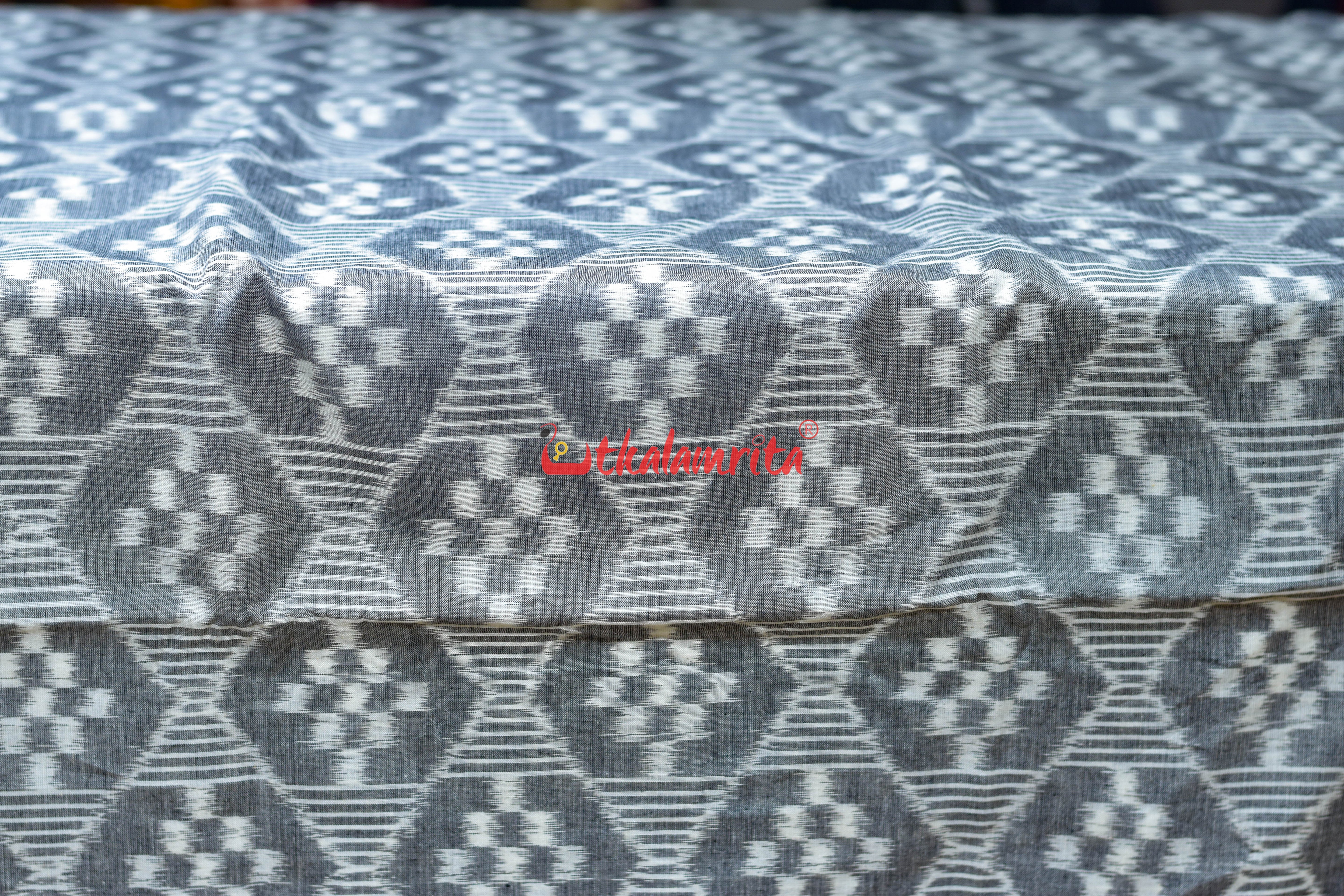 Grey Single Ikat Pasapali Cotton (Fabric)