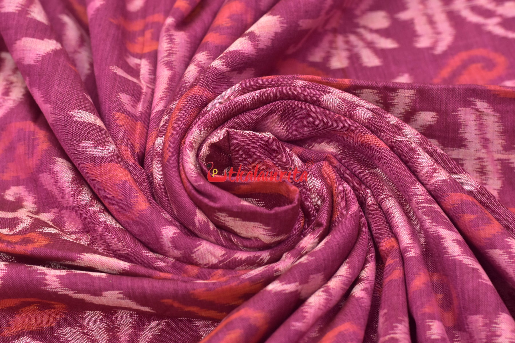 Magenta Flower Bandha Sambalpuri Cotton (Fabric)